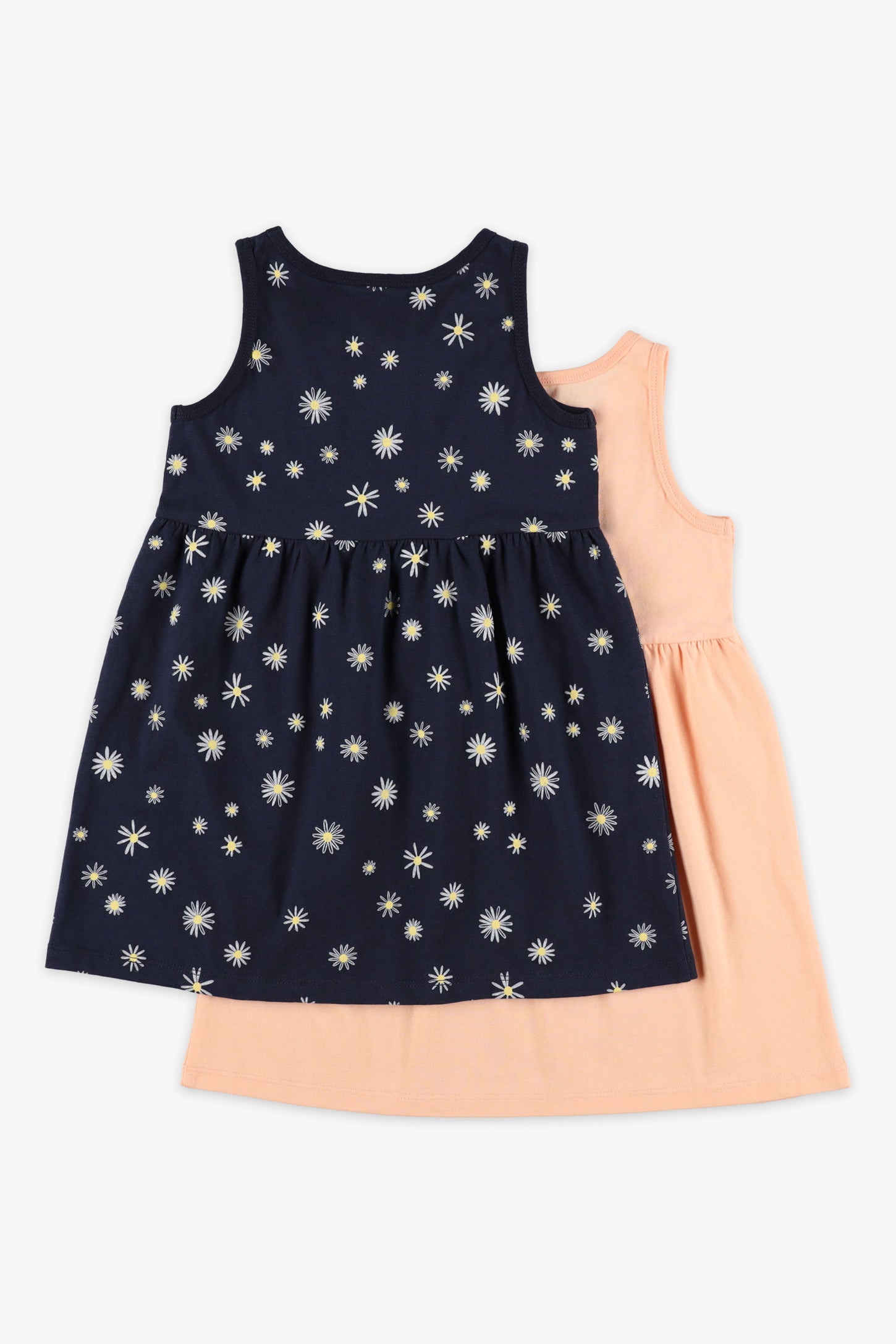 Lot de 2 robes en coton, 2T-3T - Bébé fille && BLEU MARINE MUL
