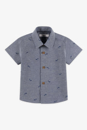 Chemise manches courtes coton - Bébé garçon && BLEU MARINE
