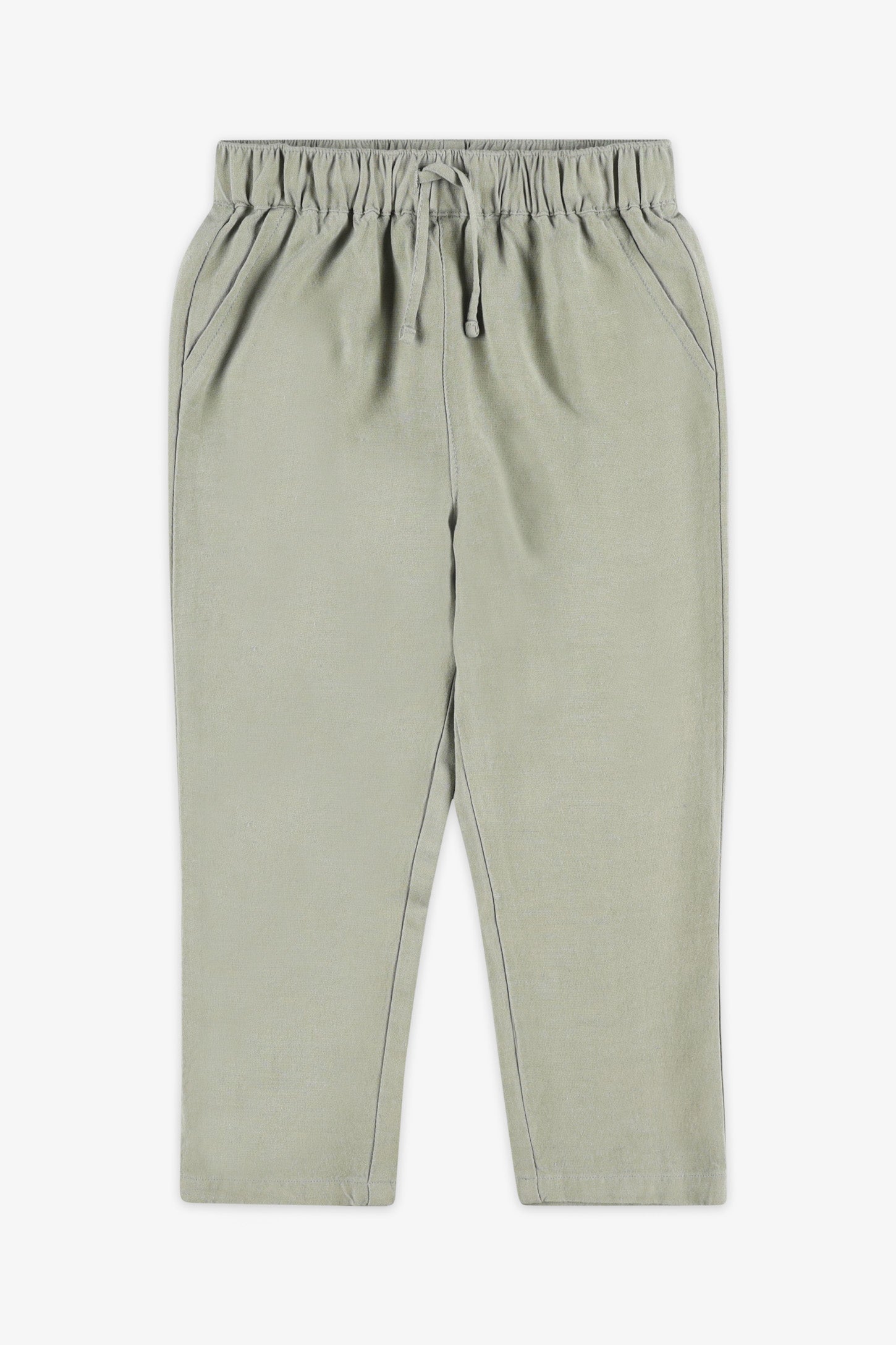 Pantalon jambe large lin - Bébé garçon && VERT