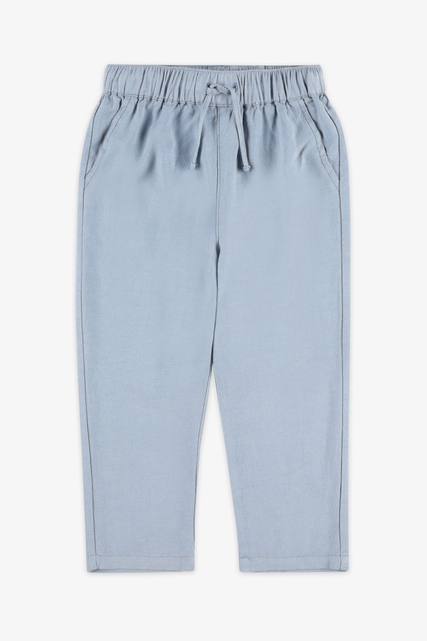 Pantalon jambe large lin - Bébé garçon && BLEU