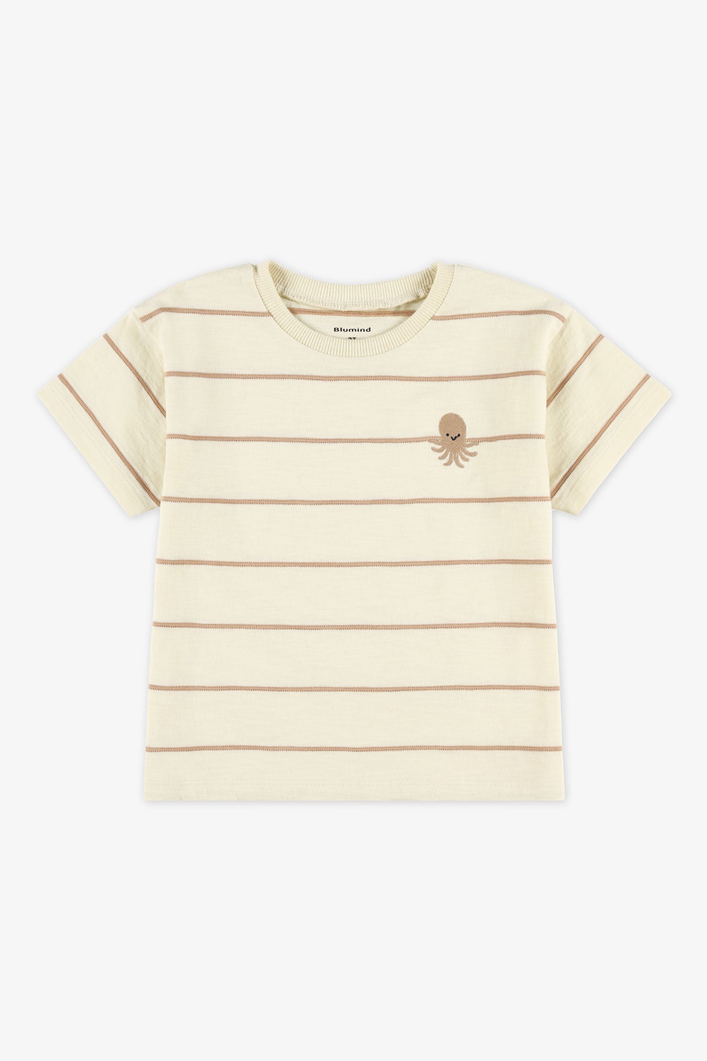 T-shirt col rond rayé coton - Bébé garçon && JAUNE/MULTI
