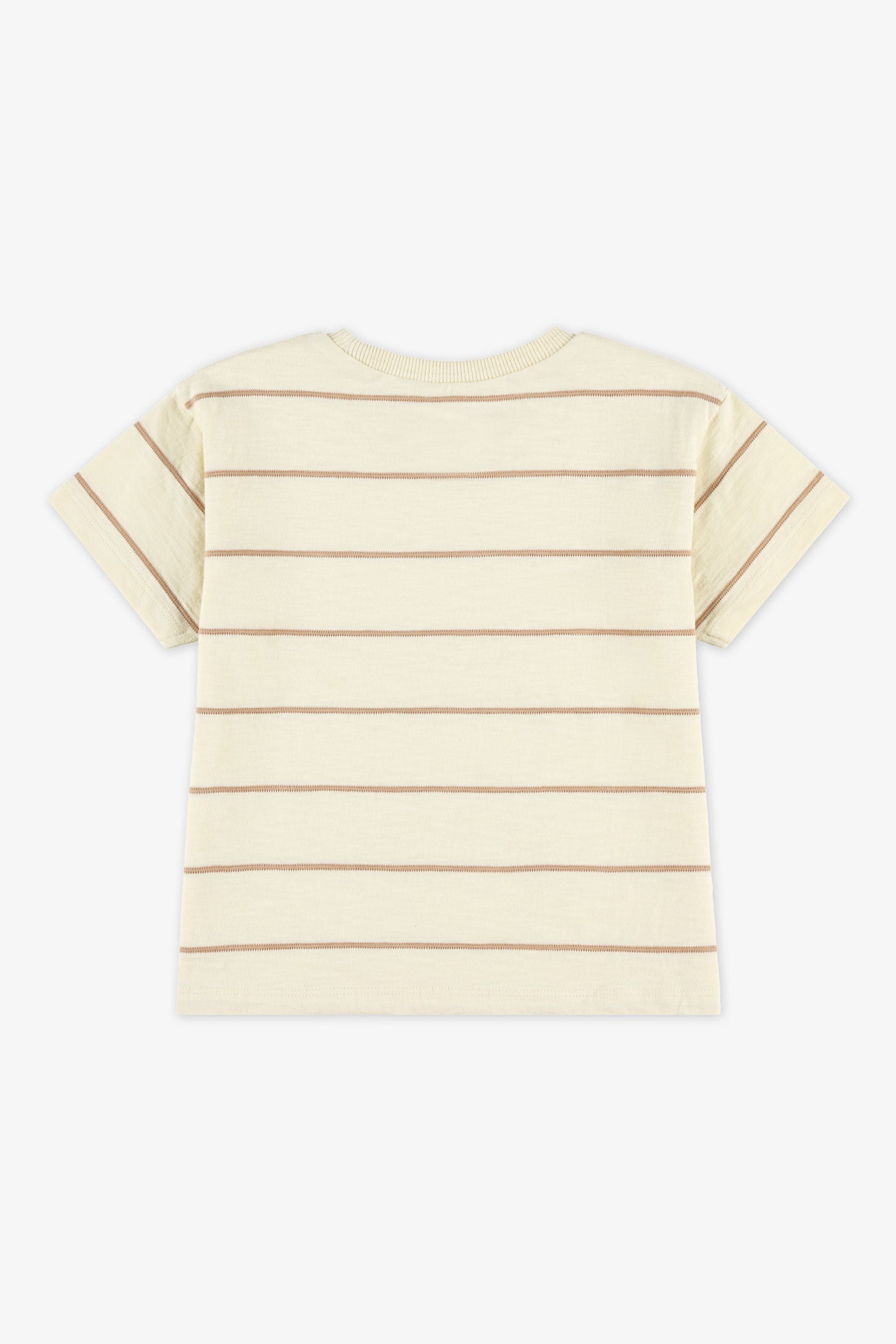 T-shirt col rond rayé coton - Bébé garçon && JAUNE/MULTI