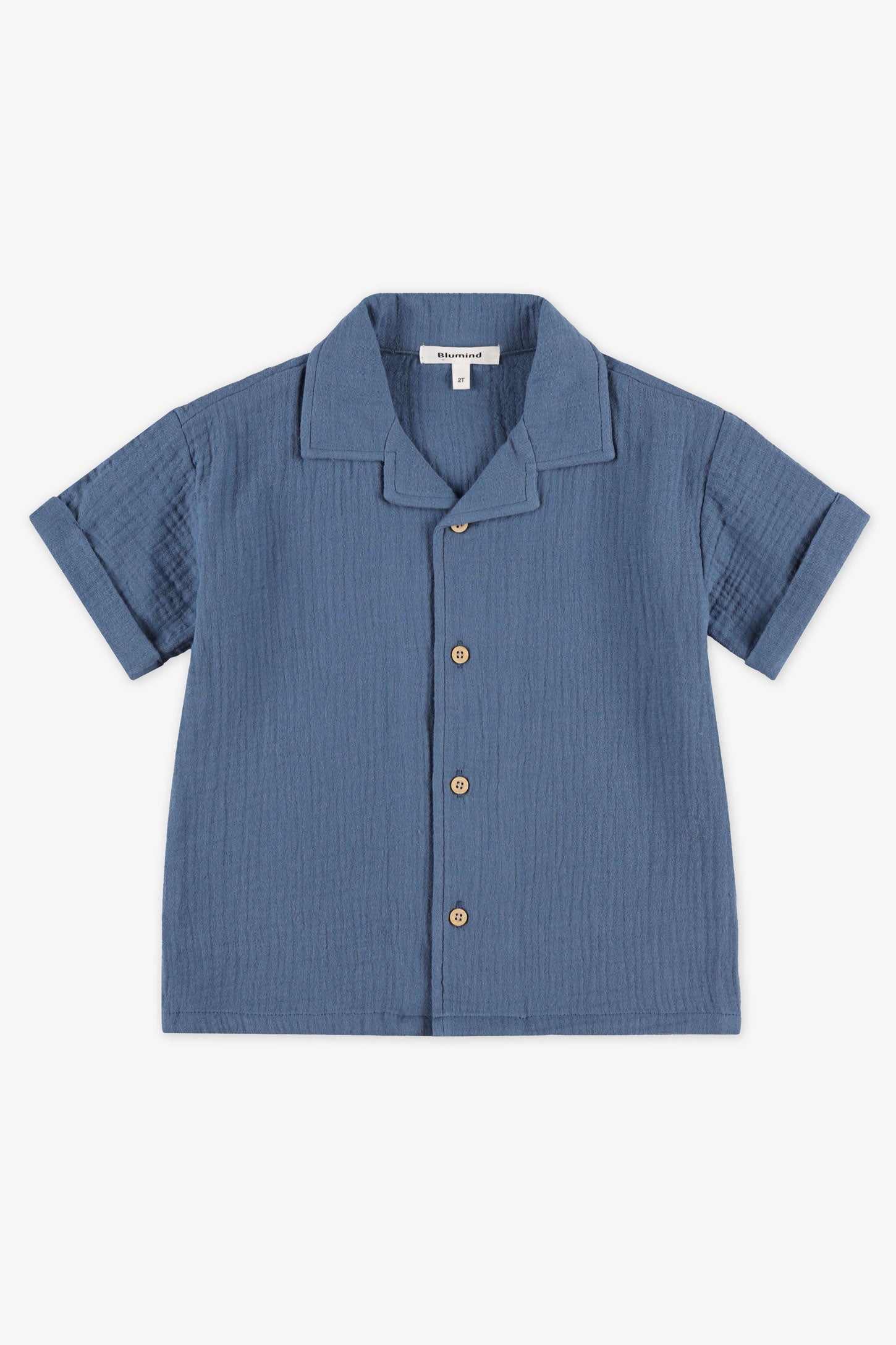 Chemise manches courtes coton - Bébé garçon && BLEU MARINE
