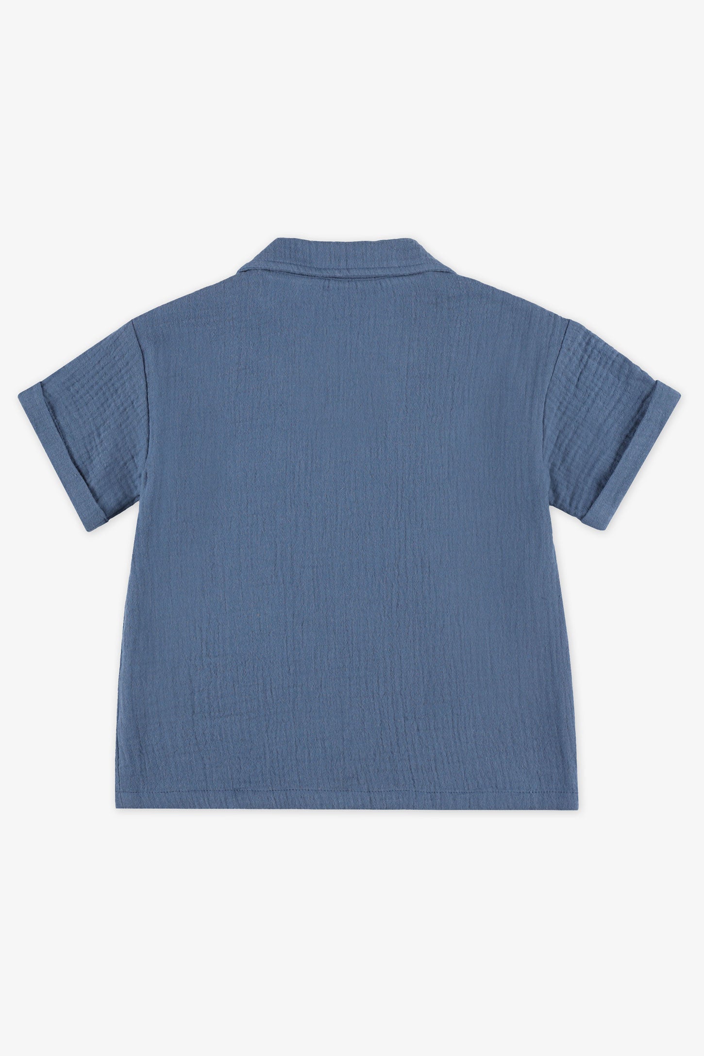 Chemise manches courtes coton, 2T-3T - Bébé garçon && BLEU MARINE