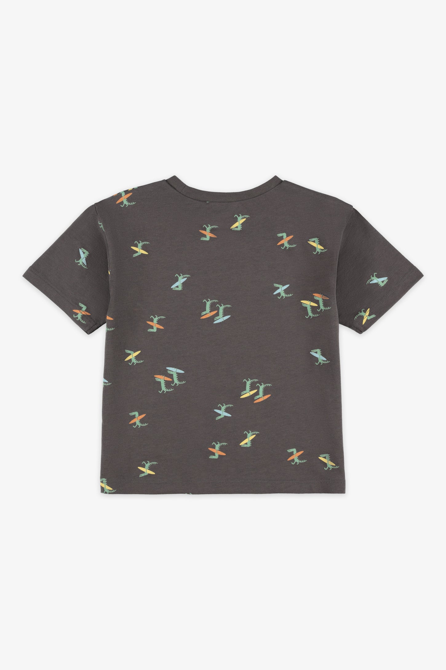 T-shirt col rond coton, 2/15$ - Bébé garçon && CHARBON/MULTI