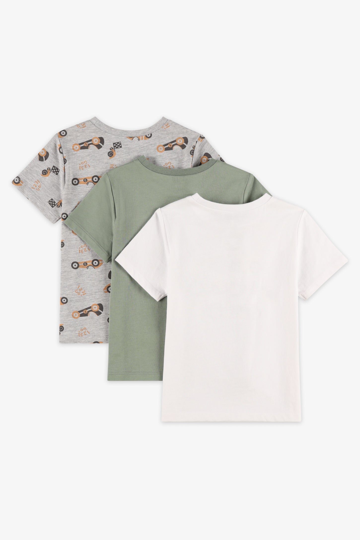 Lot de 3 t-shirts coton - Bébé garçon && GRIS MULTI