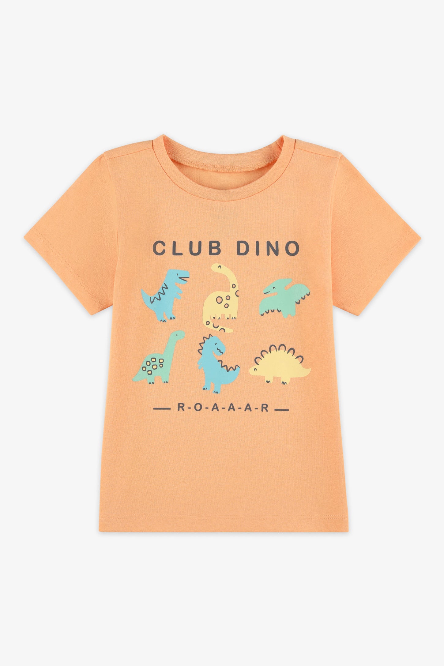 T-shirt col rond coton, 2/15$ - Bébé garçon && ORANGE