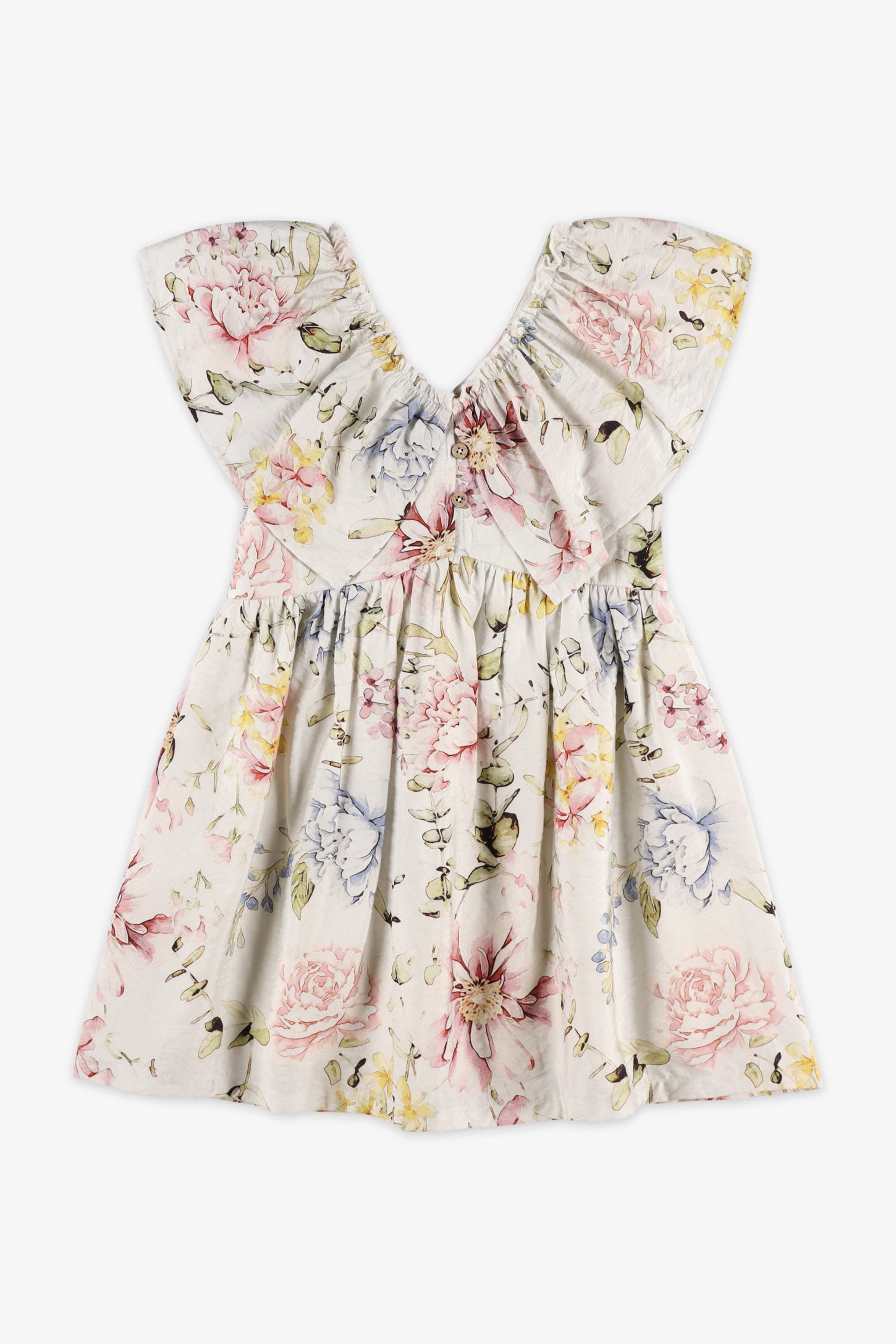 Robe à volants florale - Enfant fille && BLANC MULTI