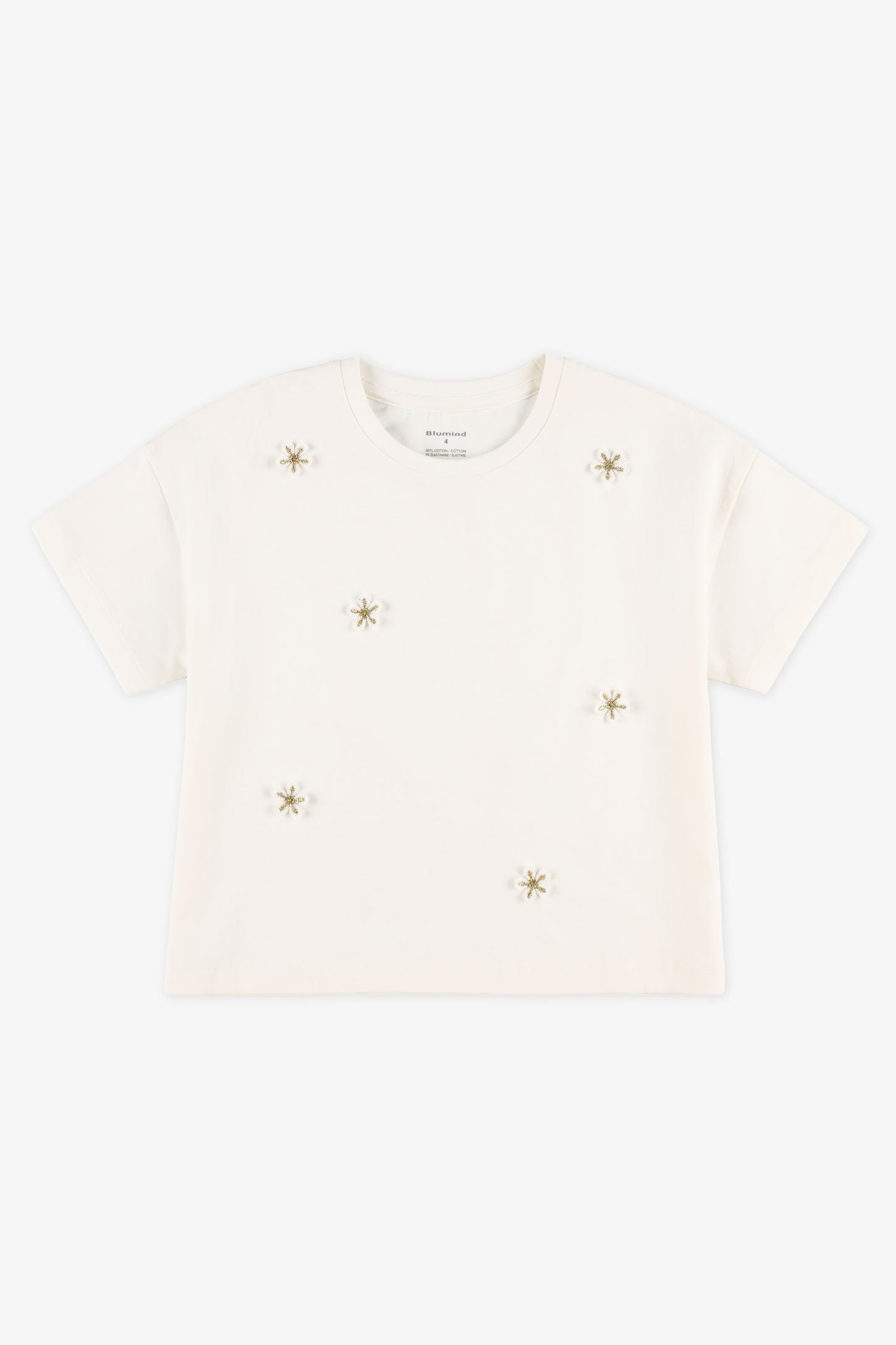 T-shirt col rond coton - Enfant fille && BLANC