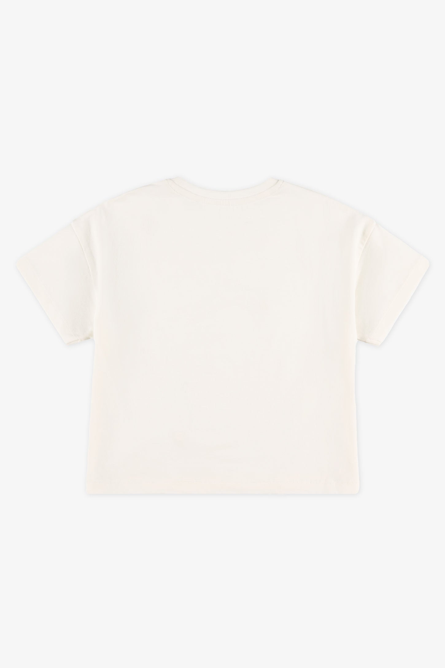 T-shirt col rond coton - Enfant fille && BLANC