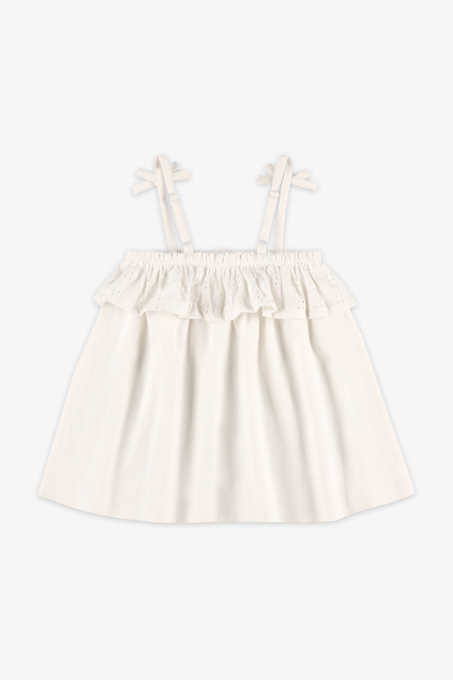 Camisole à volants coton - Enfant fille && BLANC