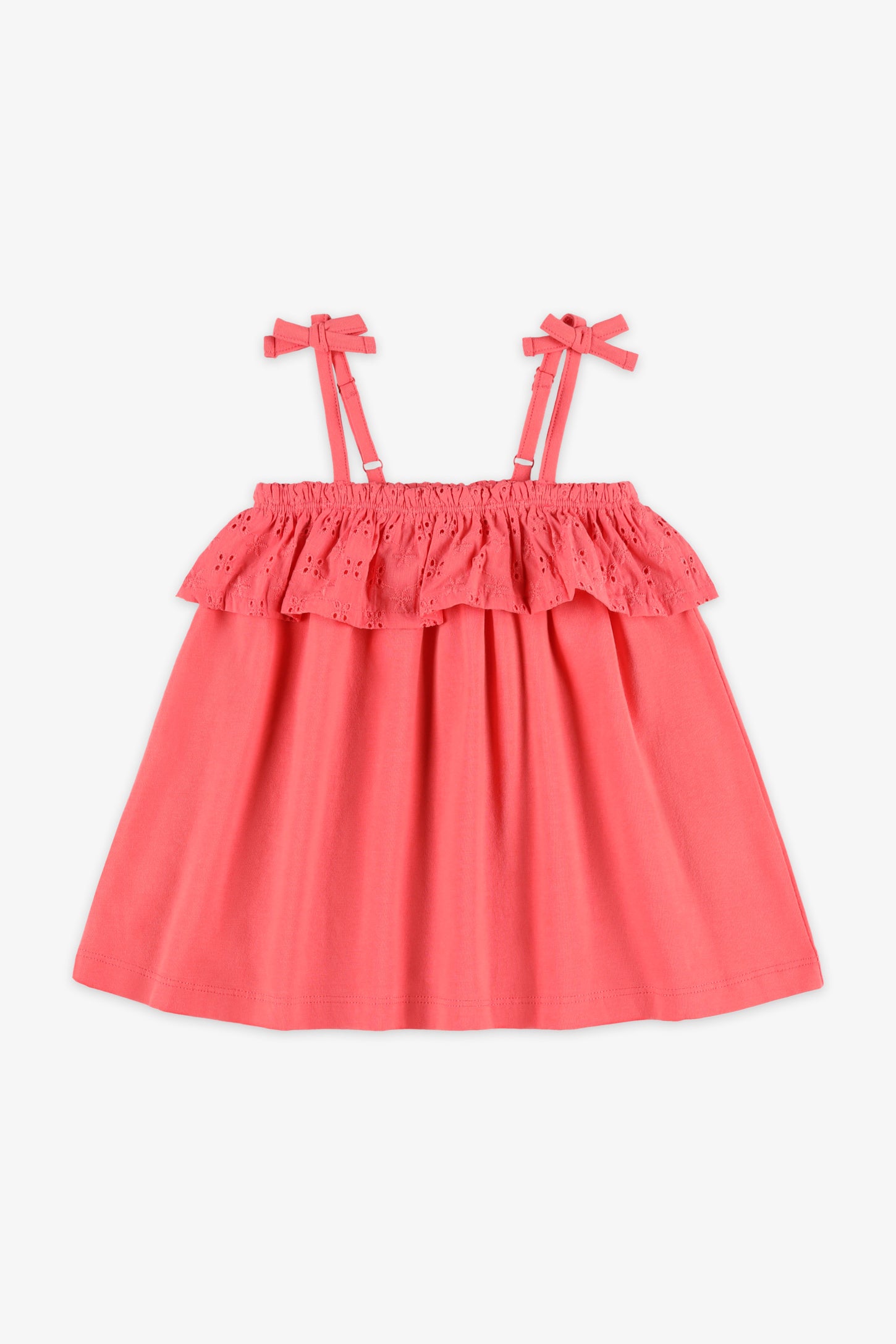 Camisole à volants coton - Enfant fille && CORAIL