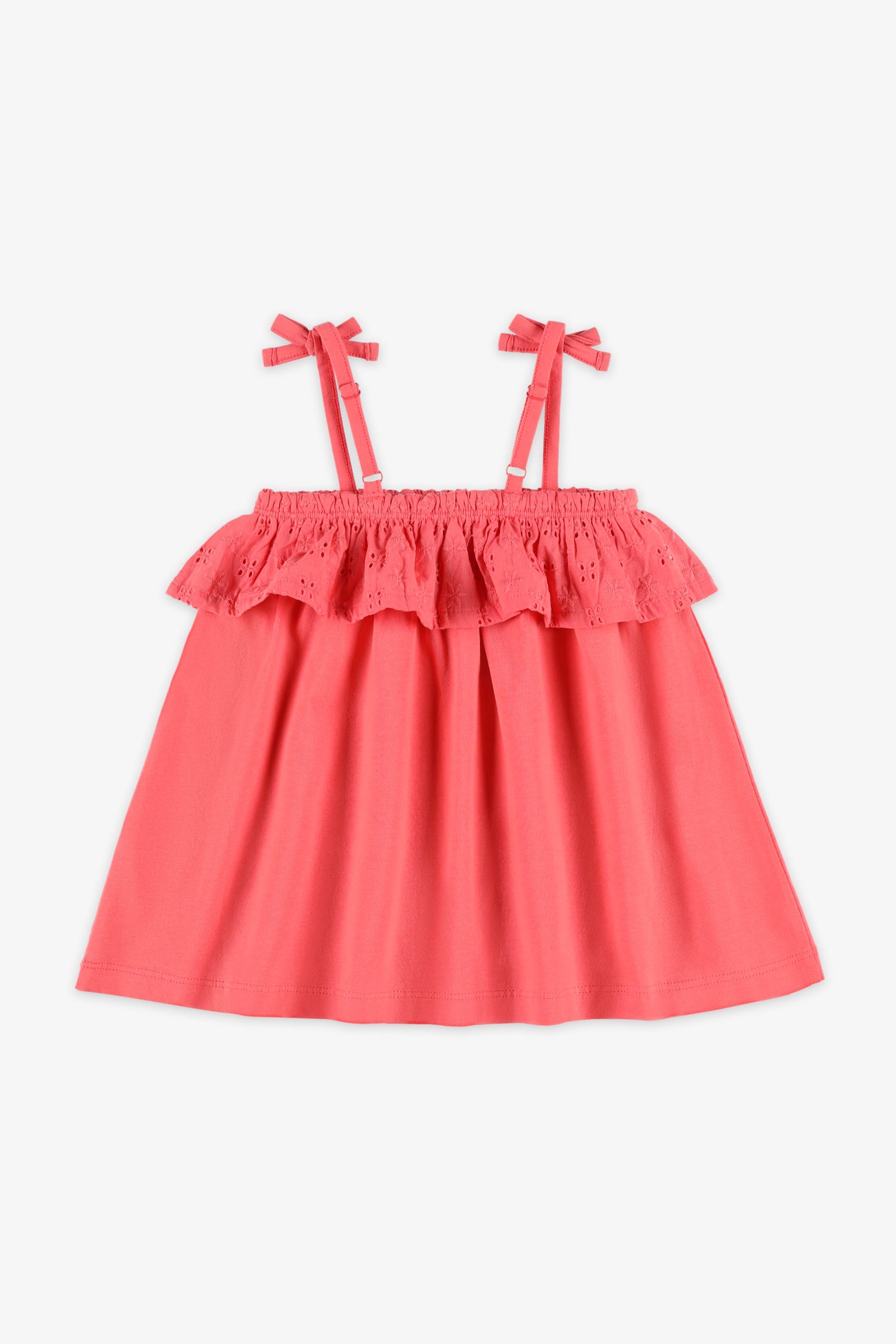 Camisole à volants coton - Enfant fille && CORAIL