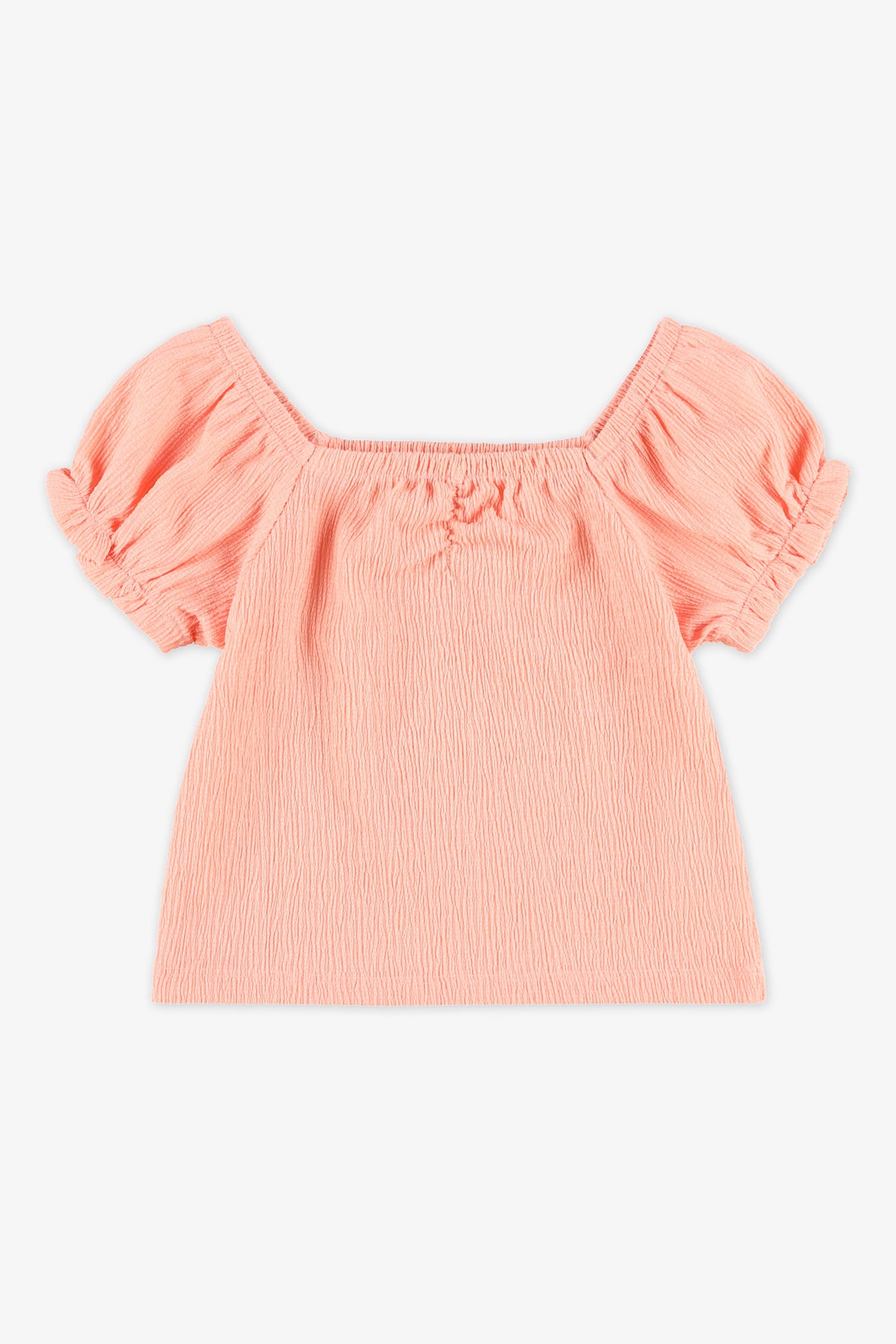 Chandail manches courtes bouffantes - Enfant fille && PECHE