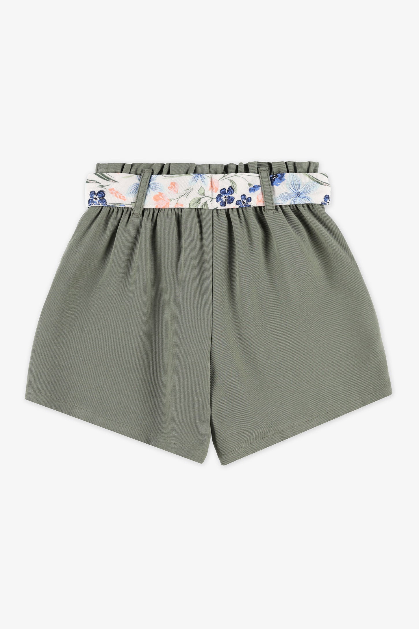 Short ''paperbag'' en twill - Enfant fille && OLIVE