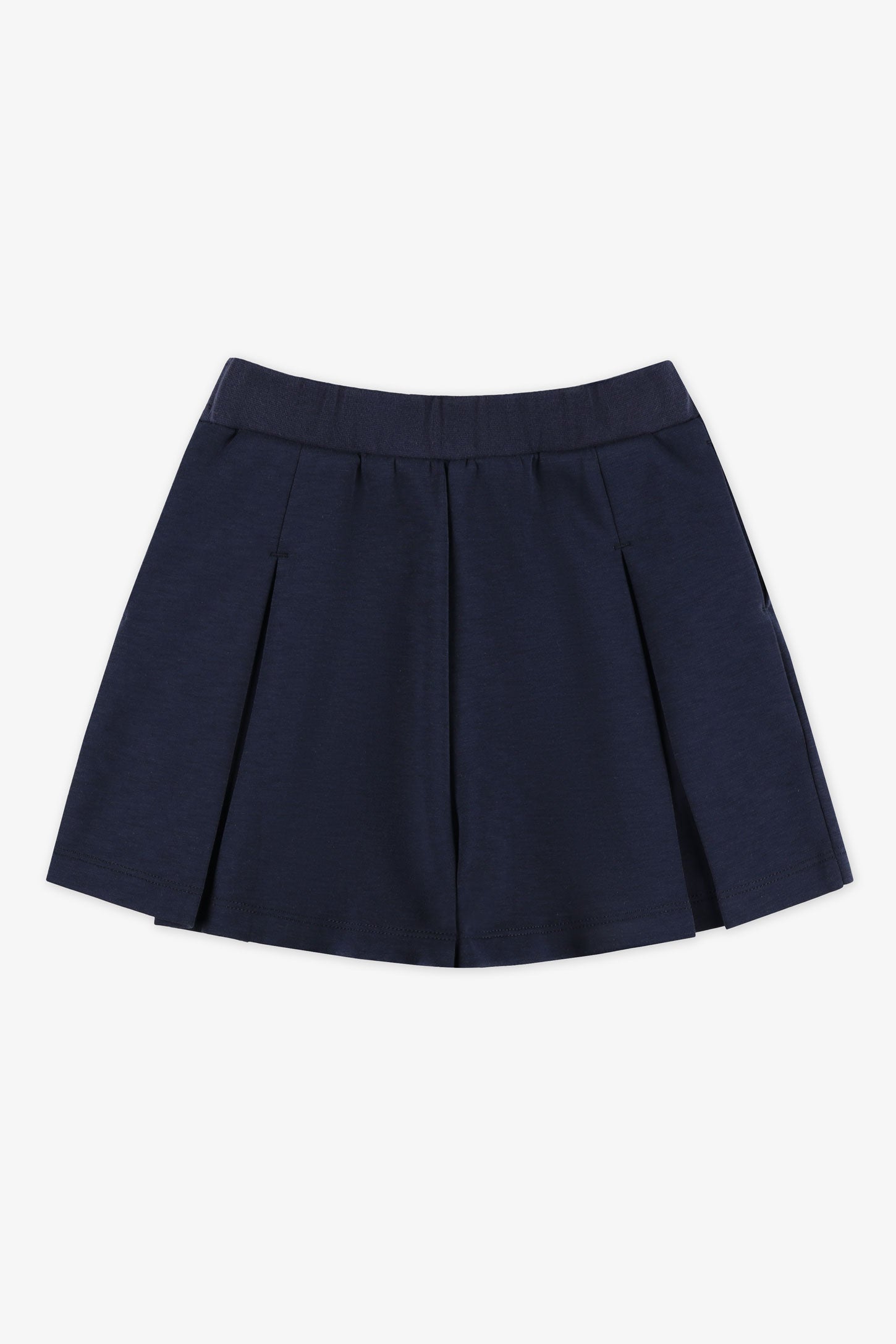 Jupe à plis creux - Enfant fille && BLEU MARINE