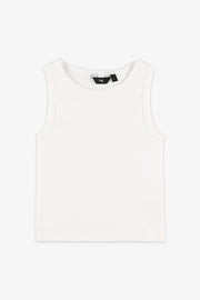 Camisole côtelée coton - Enfant fille && BLANC