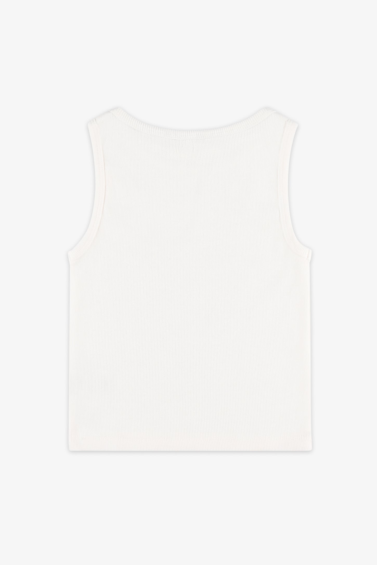 Camisole côtelée coton - Enfant fille && BLANC