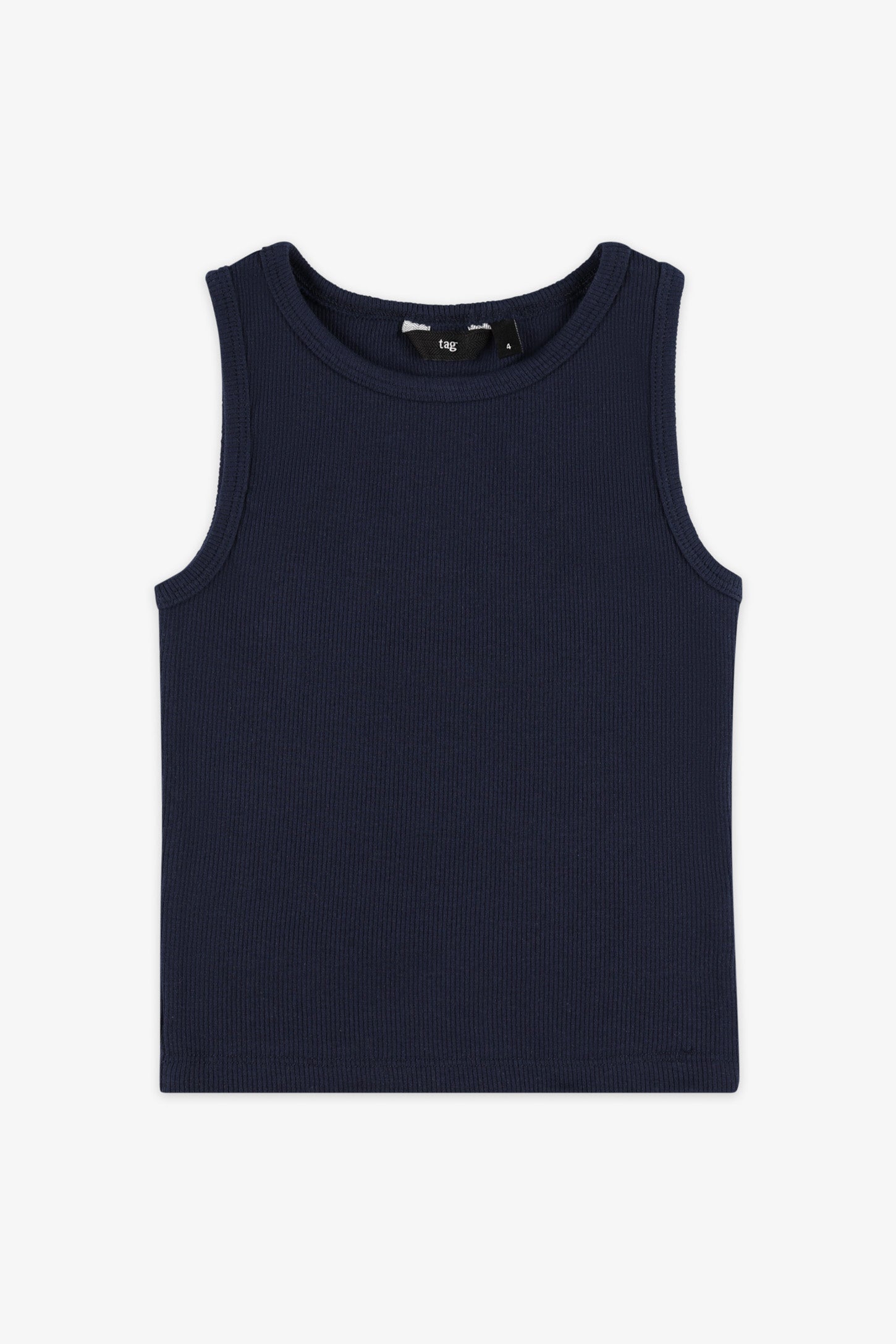 Camisole côtelée coton - Enfant fille && BLEU MARINE