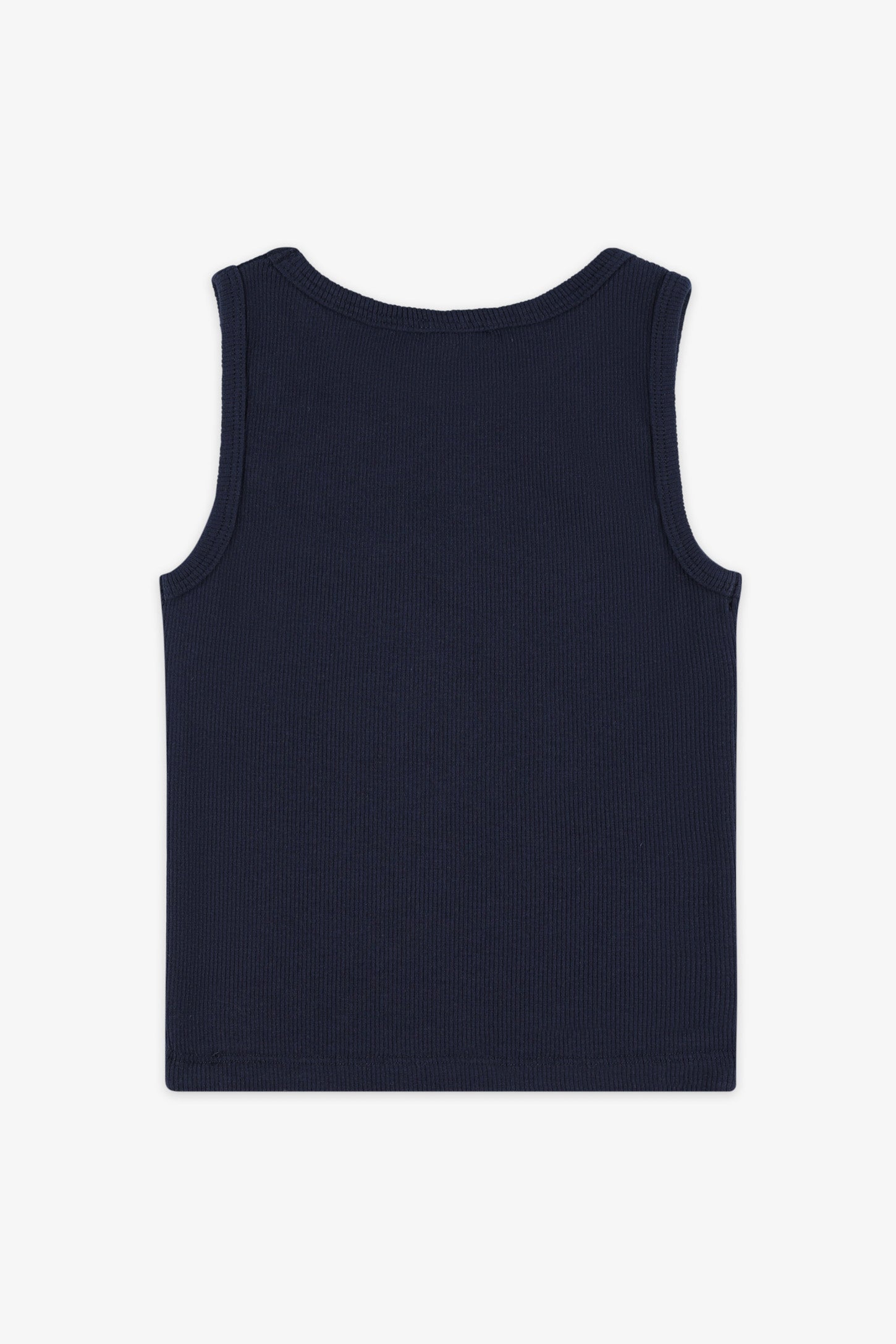 Camisole côtelée coton - Enfant fille && BLEU MARINE