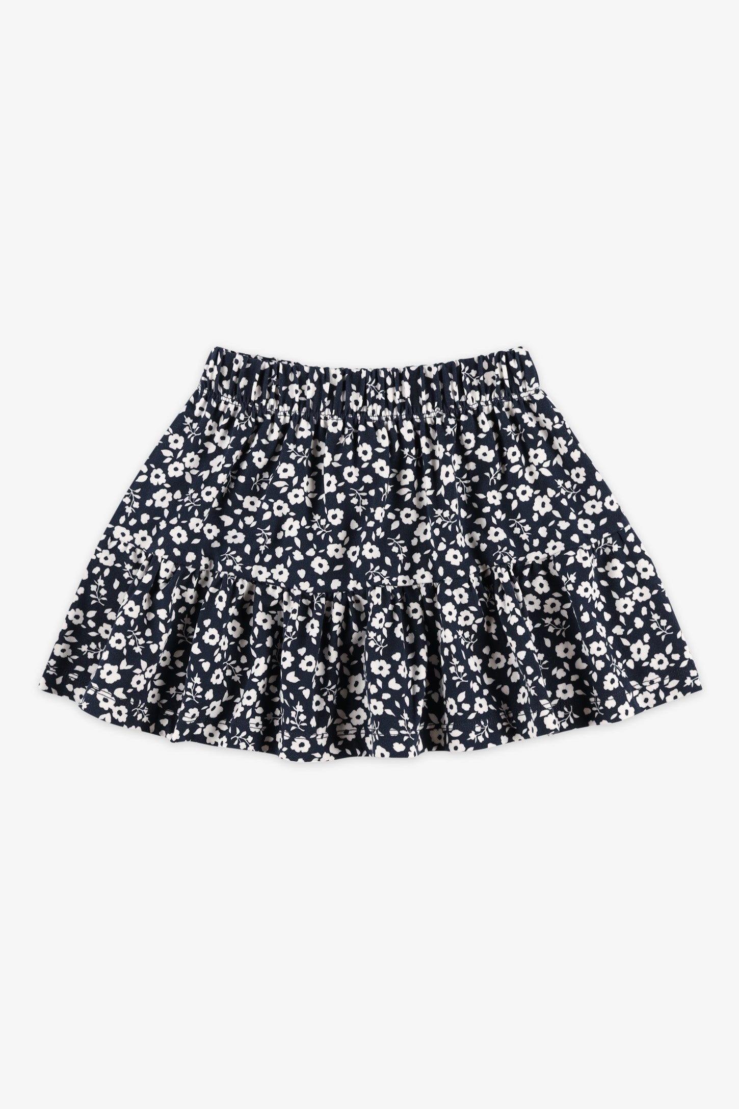 Jupe-short imprimé floral - Enfant fille && BLEU MARINE MUL