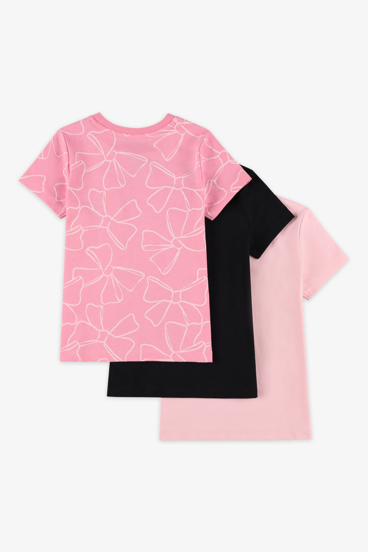 Lot de 3 t-shirts coton - Enfant fille && ROSE