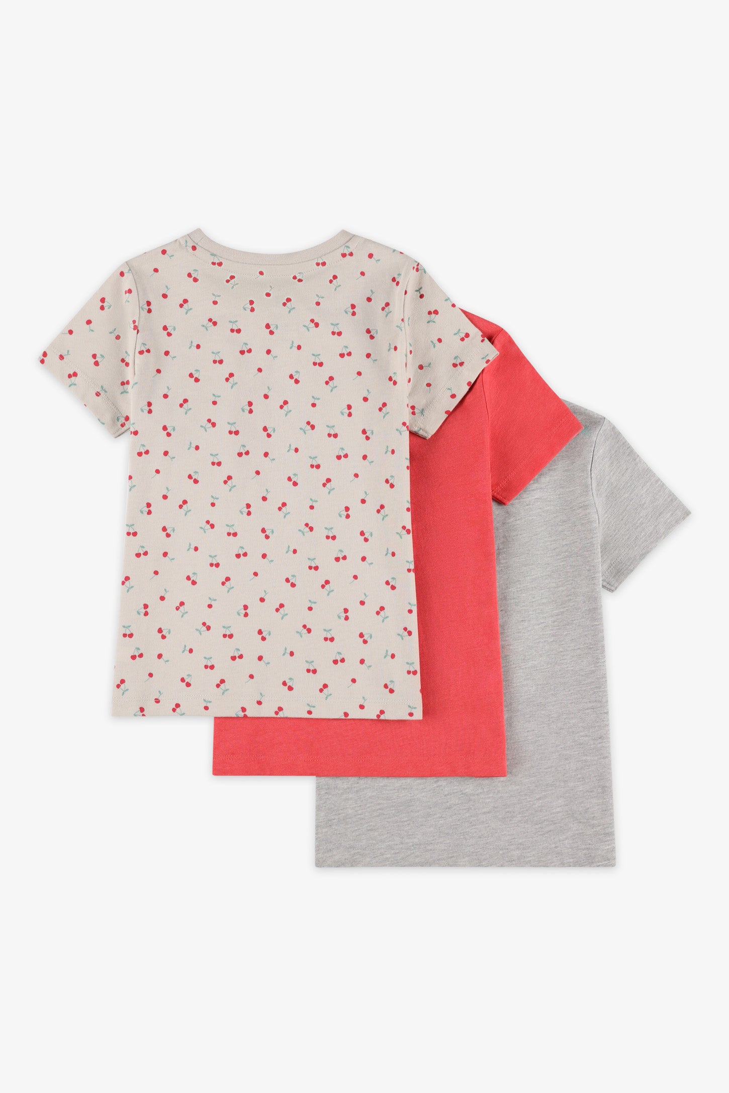 Lot de 3 t-shirts coton - Enfant fille && GRIS