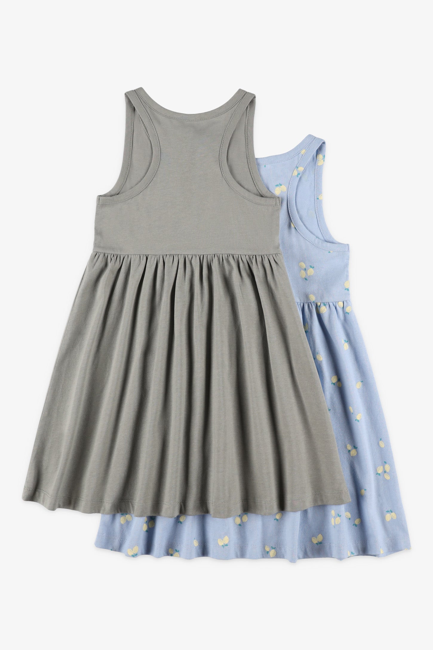 Lot de 2 robes en coton - Enfant fille && BLEU MULTI