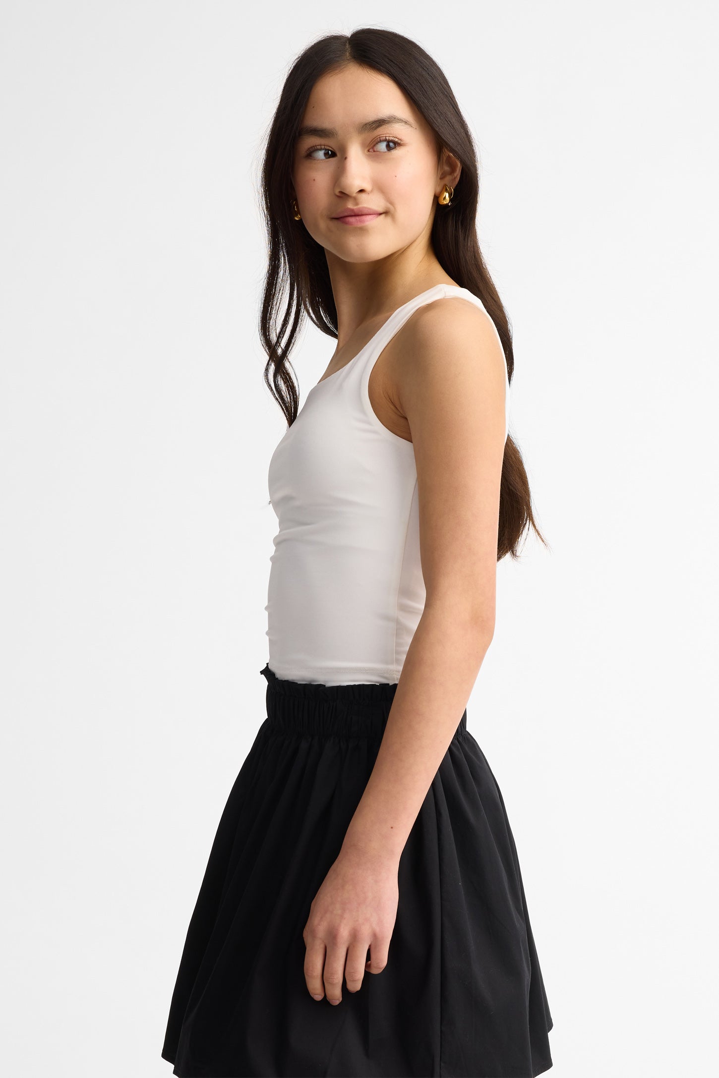 Camisole col carré coupe ajustée - Ado fille && BLANC