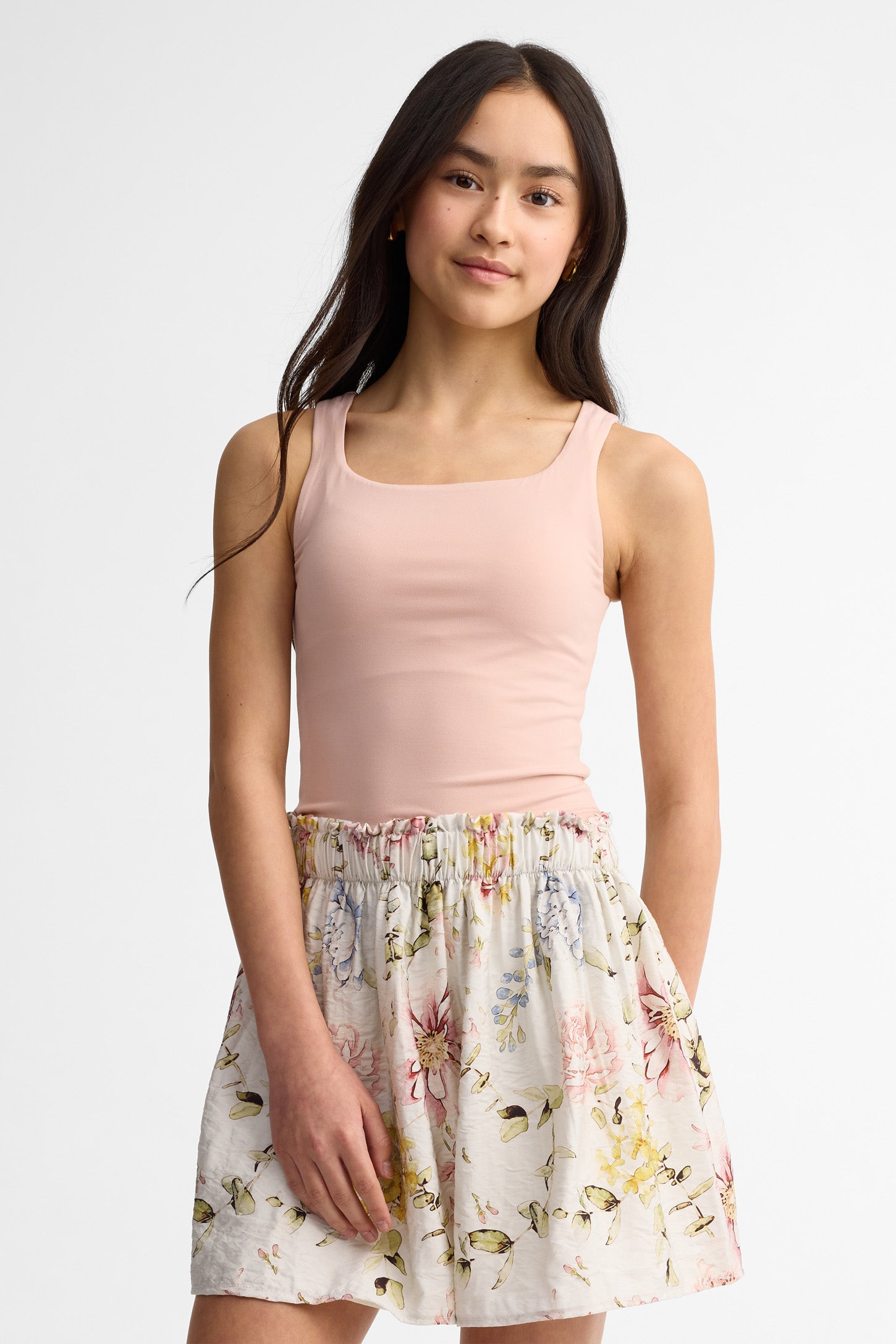 Camisole col carré coupe ajustée - Ado fille && ROSE