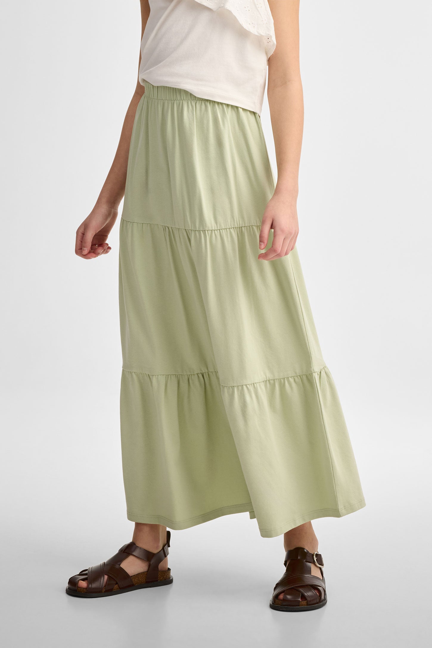 Jupe maxi en coton - Ado fille && VERT
