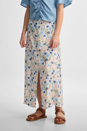 Jupe maxi imprimée challis - Ado fille && BLANC MULTI