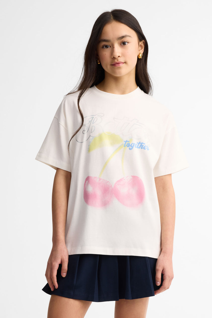 Oversized cotton printed t-shirt Teenage girl