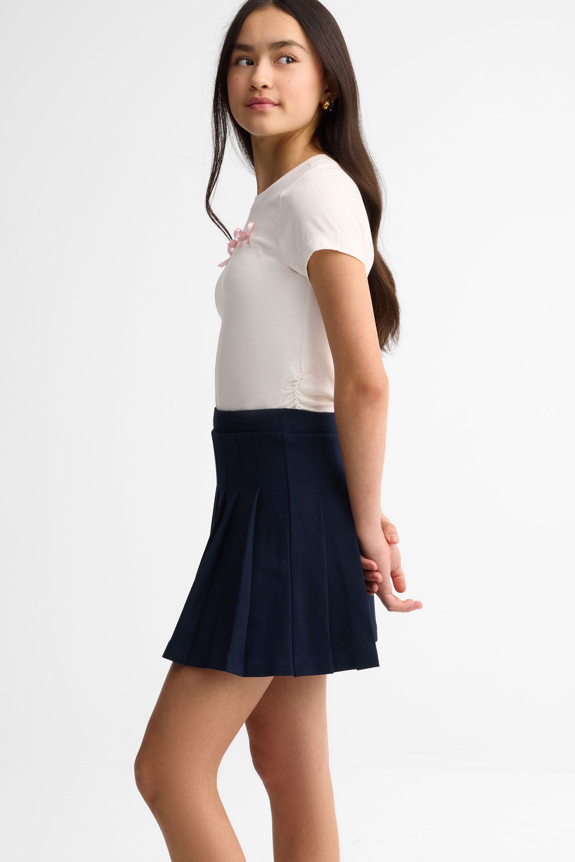 Jupe à plis creux - Ado fille && BLEU MARINE