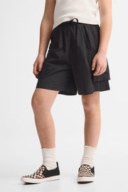 Short cargo en coton - Ado fille && NOIR