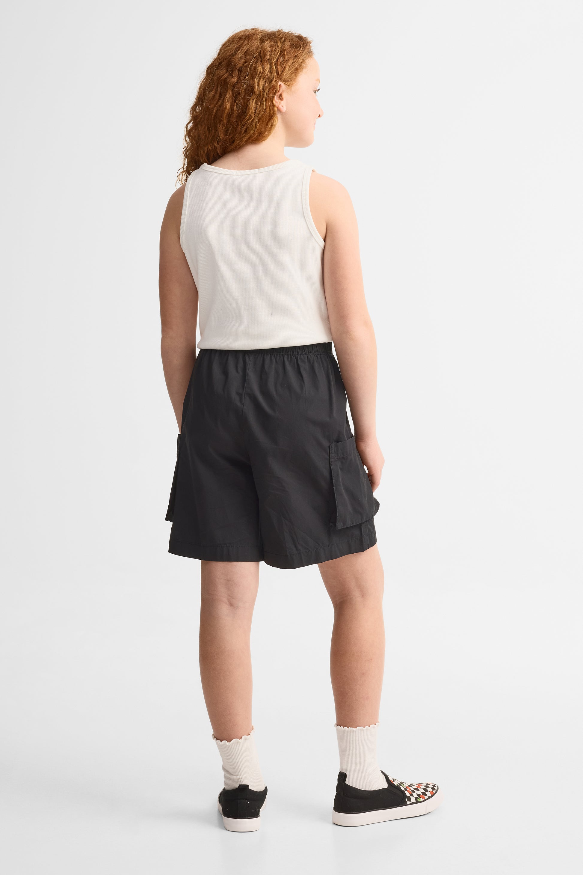 Short cargo en coton - Ado fille && NOIR