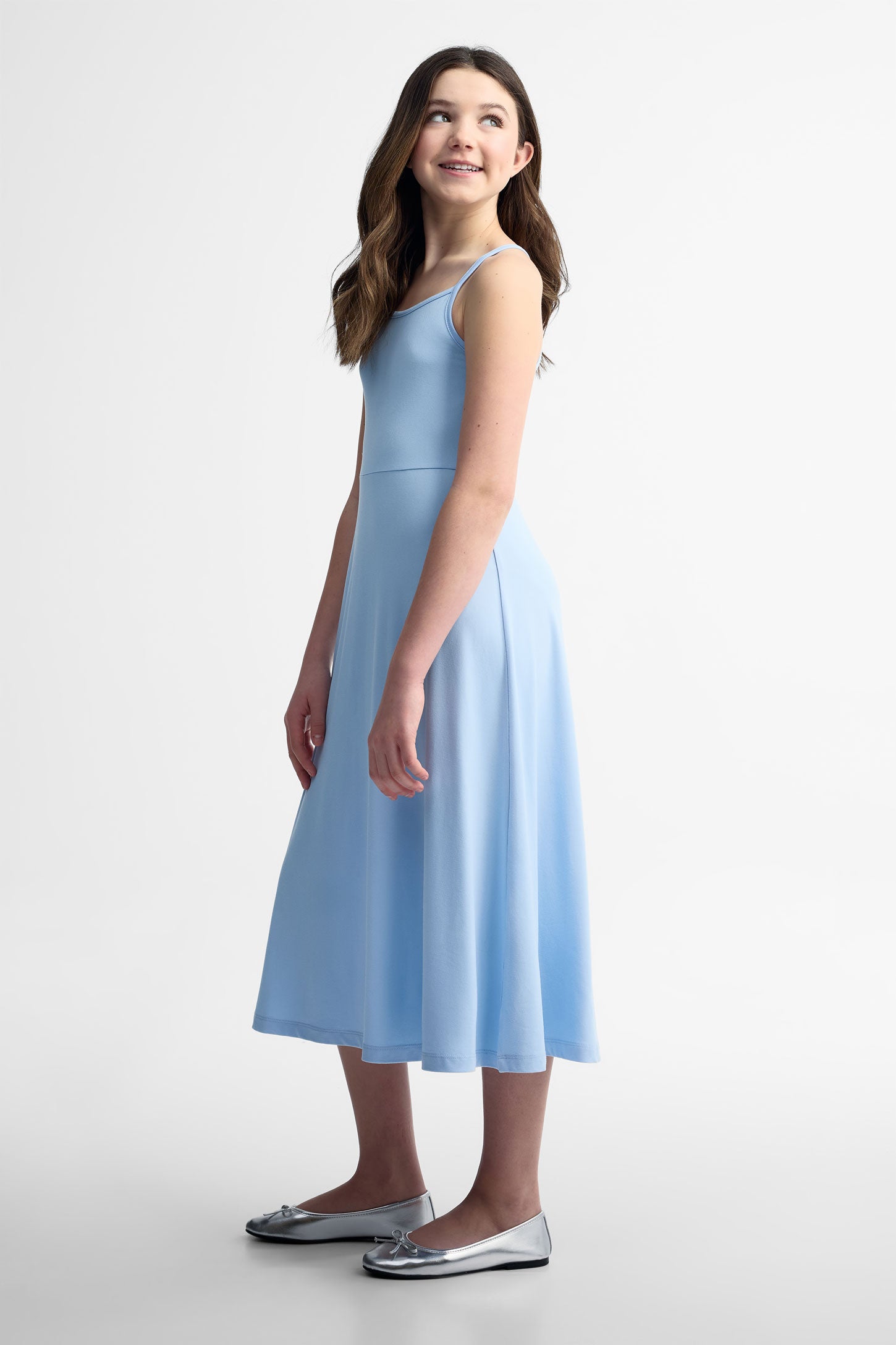 Robe midi en moss - Ado fille && BLEU