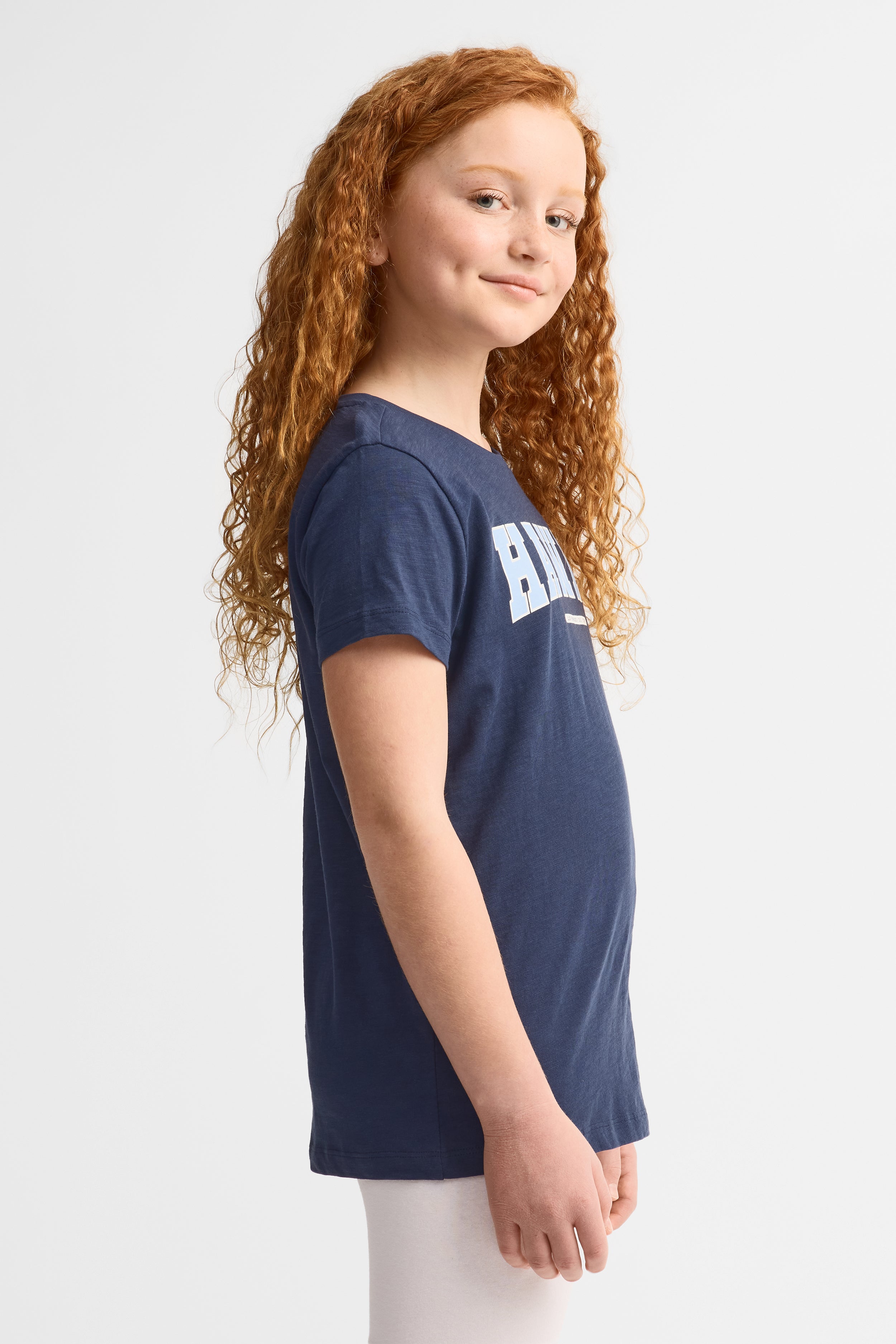 T-shirt col rond coton, 2/25$ - Ado fille && BLEU MARINE