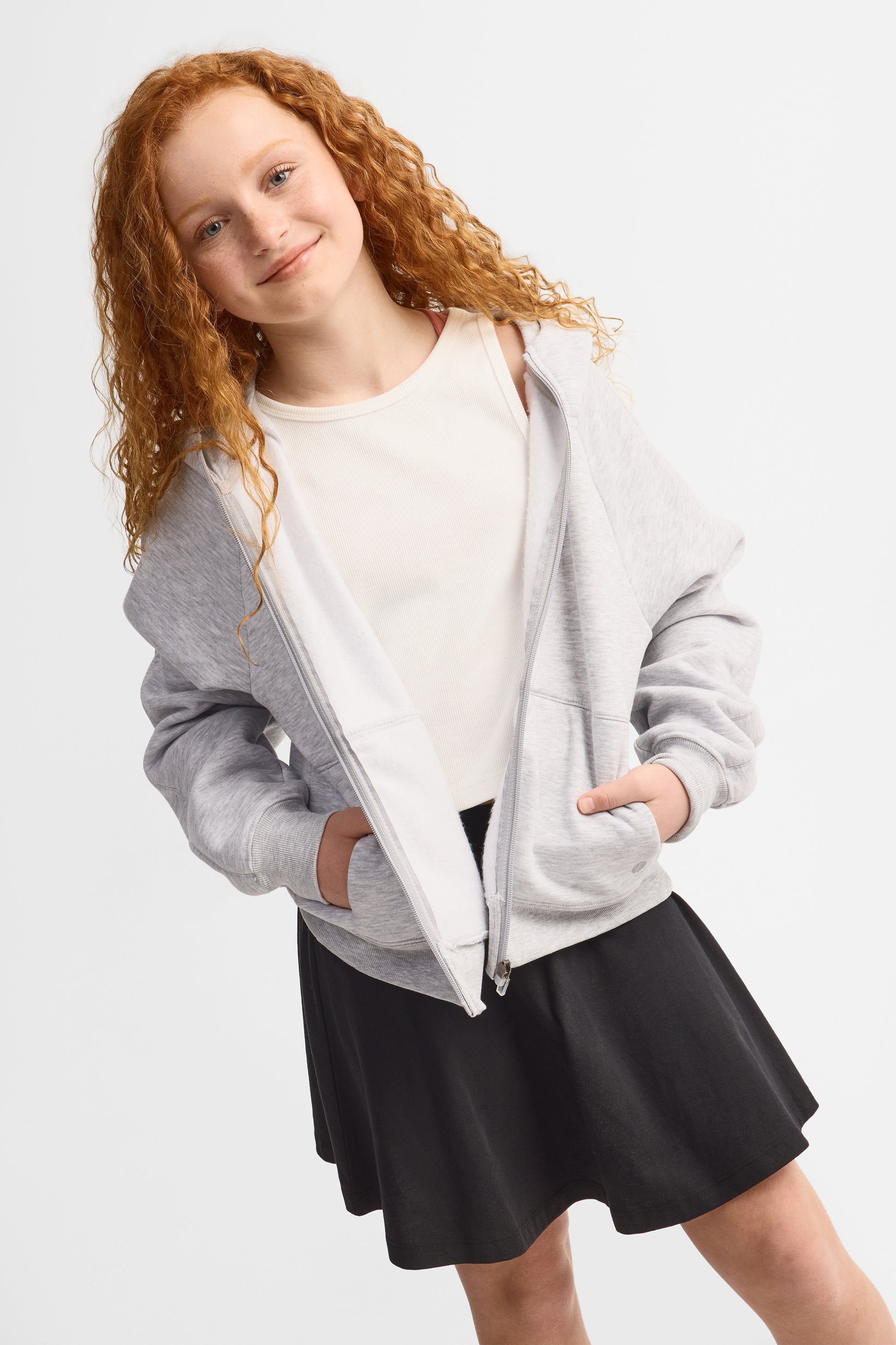 Jupe-short patineuse coton - Ado fille && NOIR