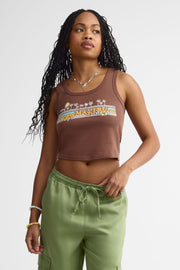 Camisole col dégagé coton - Femme && BRUN