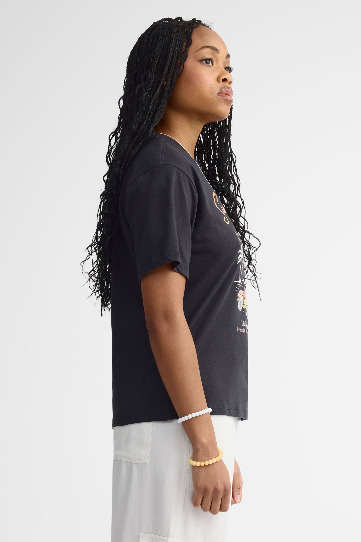 T-shirt coupe ''boyfriend'' - Femme && NOIR