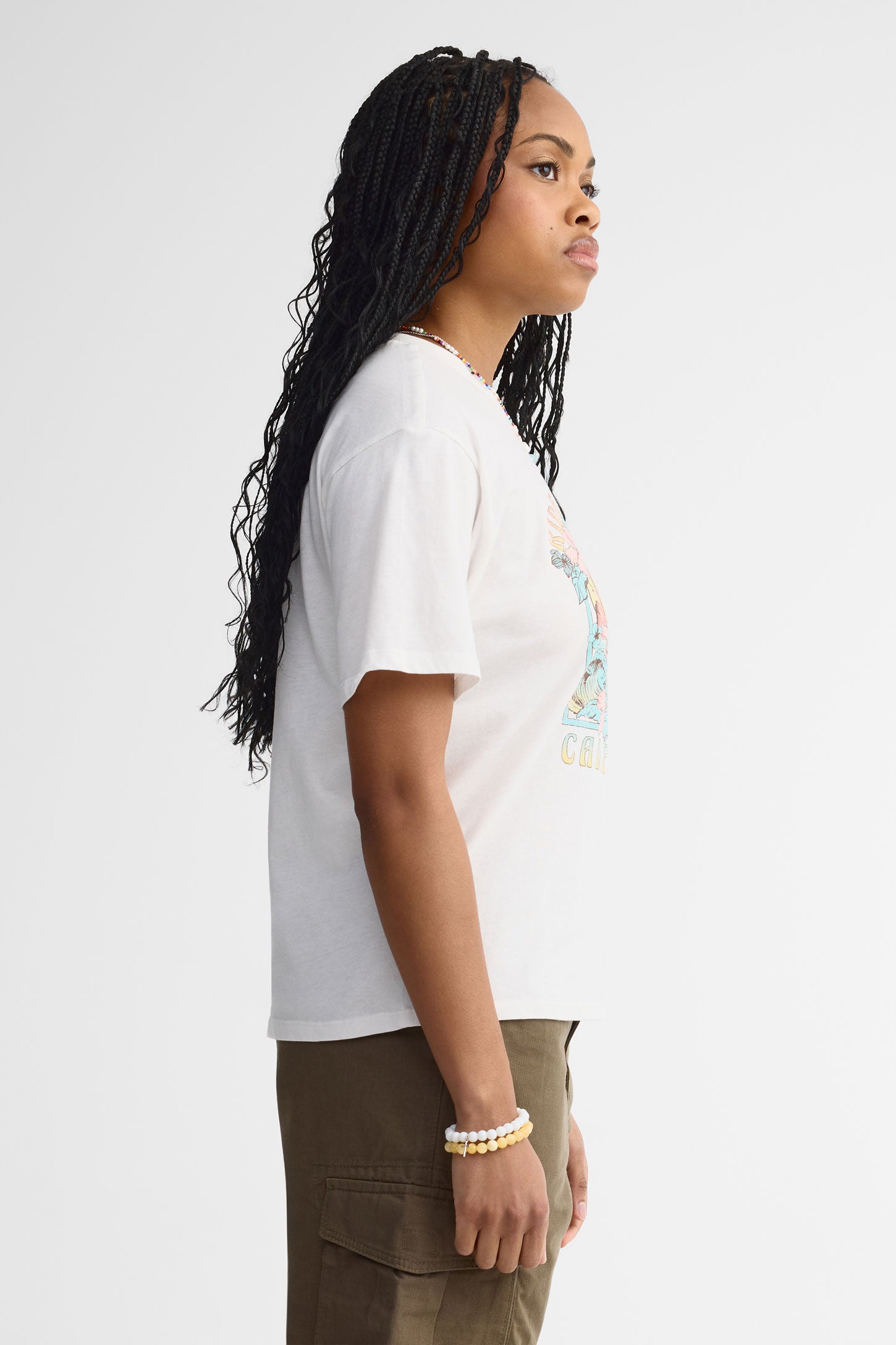 T-shirt coupe ''boyfriend'' - Femme && BLANC