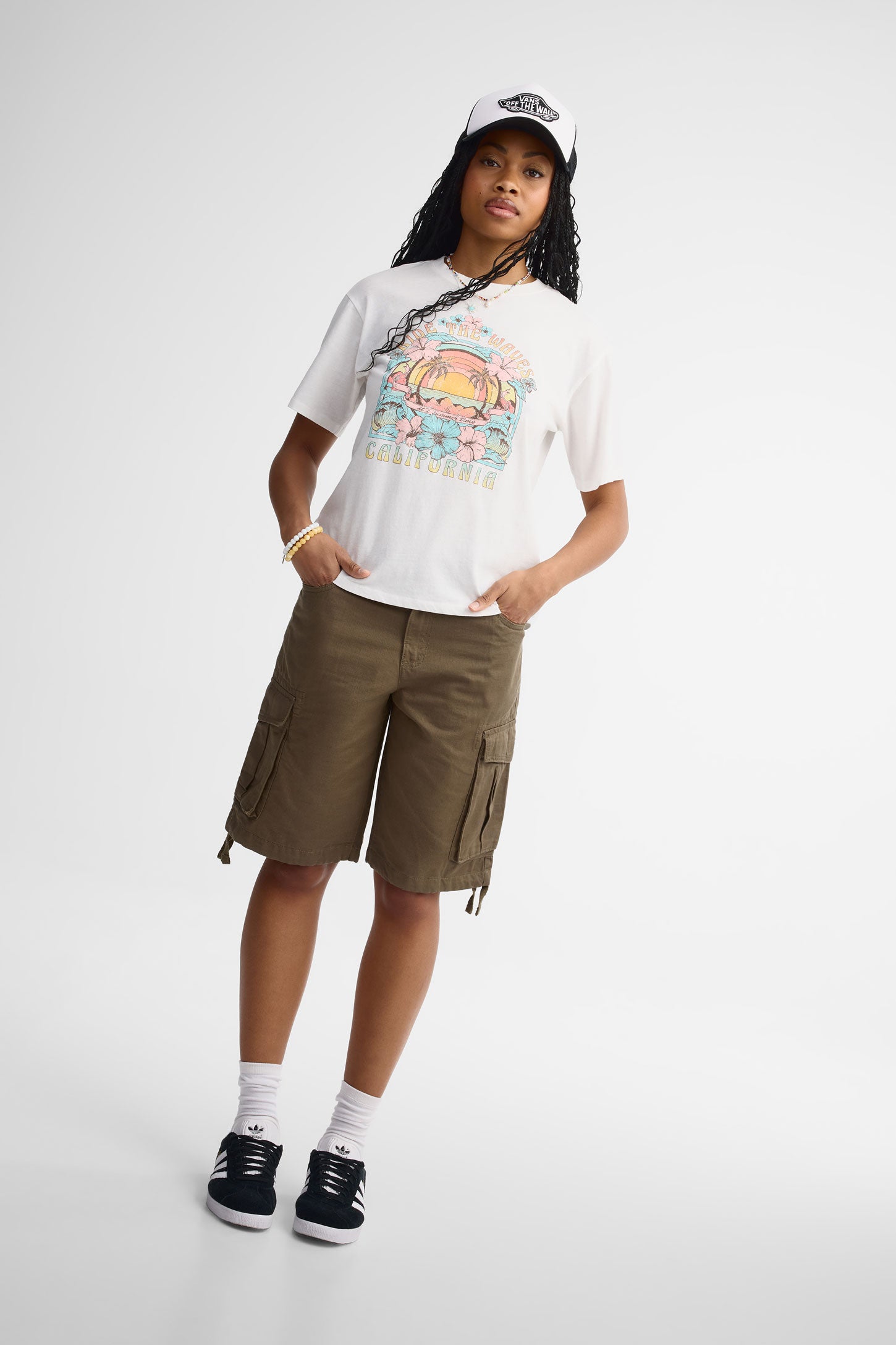T-shirt coupe ''boyfriend'' - Femme && BLANC