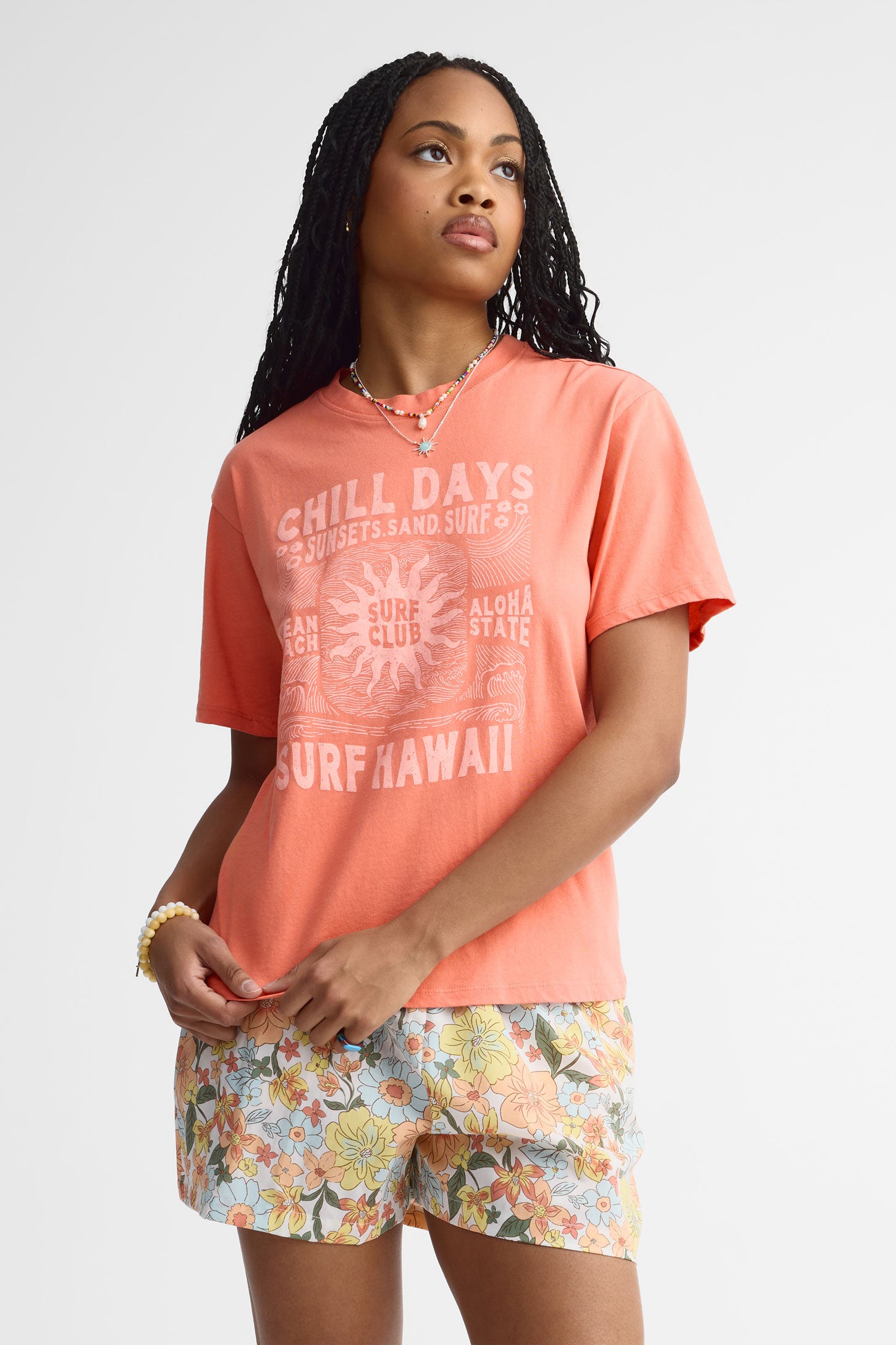 T-shirt coupe ''boyfriend'' - Femme && CORAIL