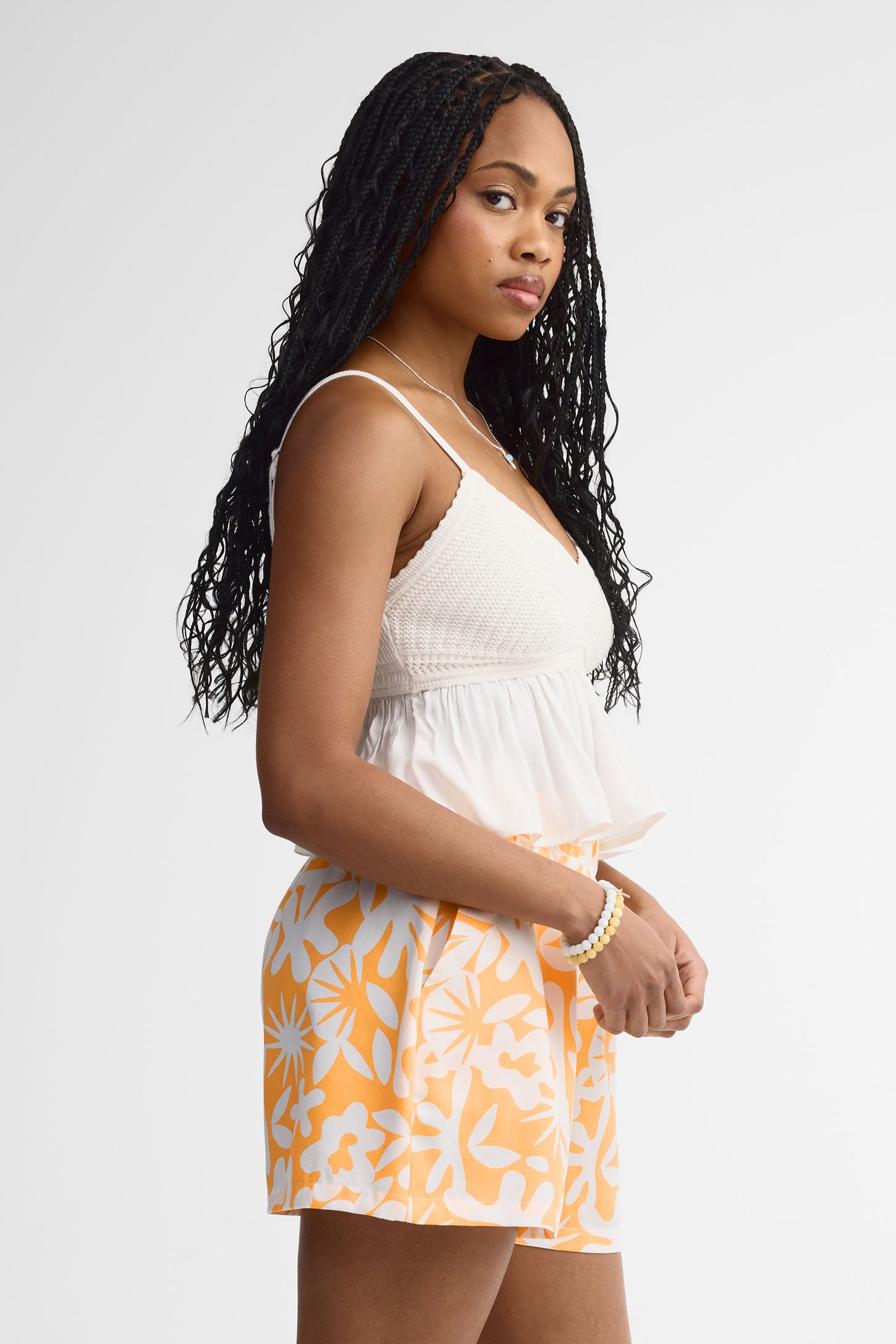 Camisole peplum - Femme && BLANC