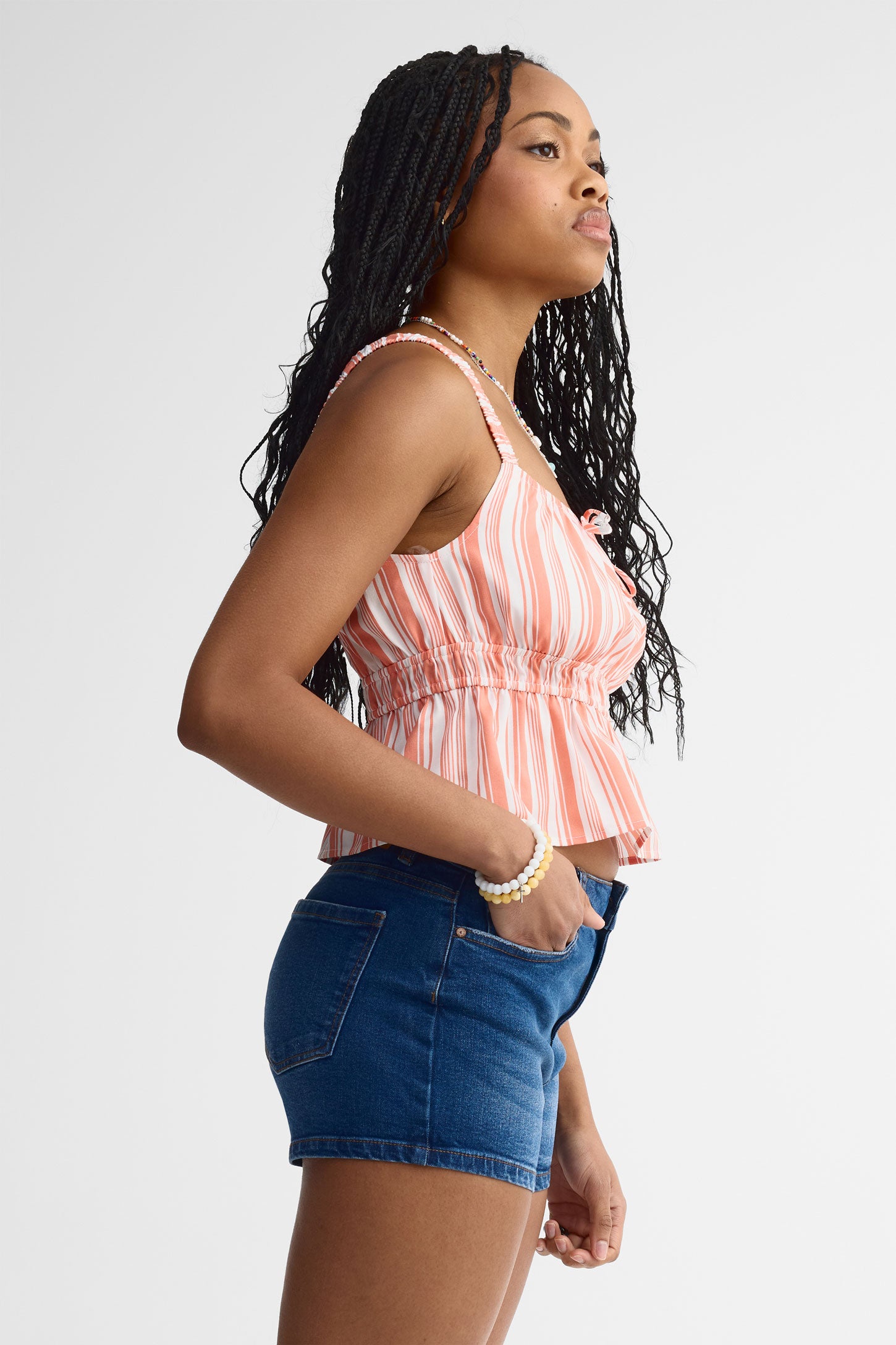 Camisole peplum challis - Femme && ROSE MULTI
