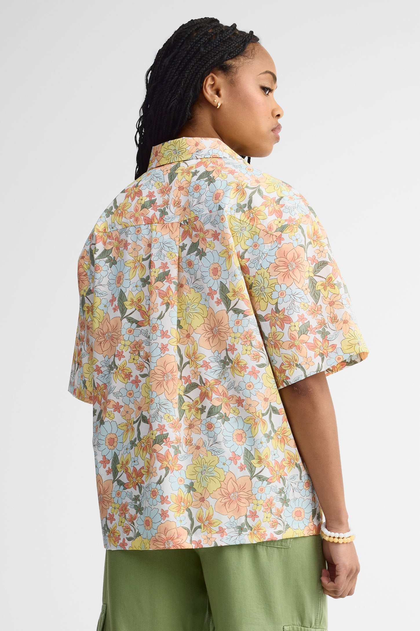 Chemise manches courtes coupe surdimensionnée - Femme && MULTICOLORE