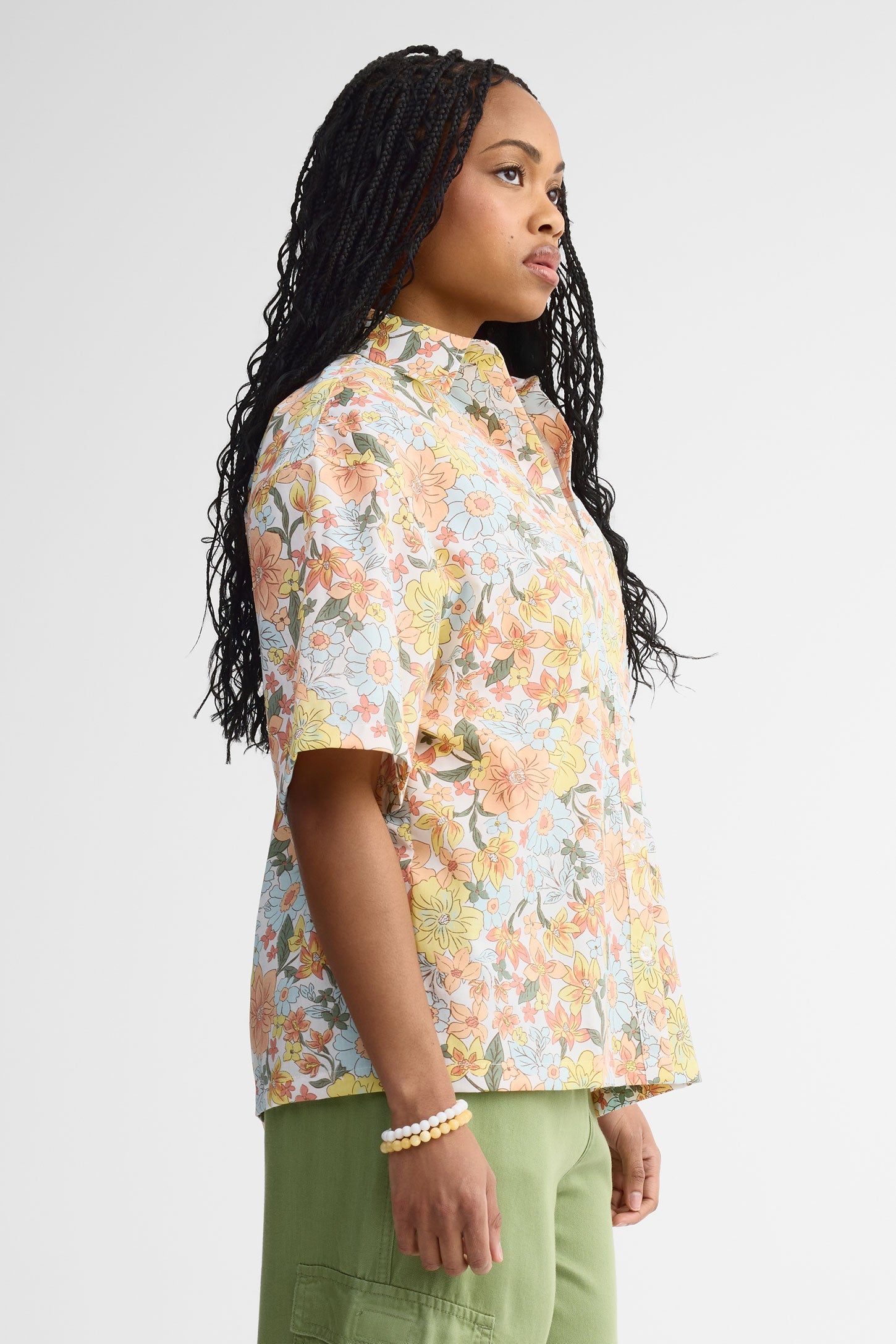 Chemise manches courtes coupe surdimensionnée - Femme && MULTICOLORE