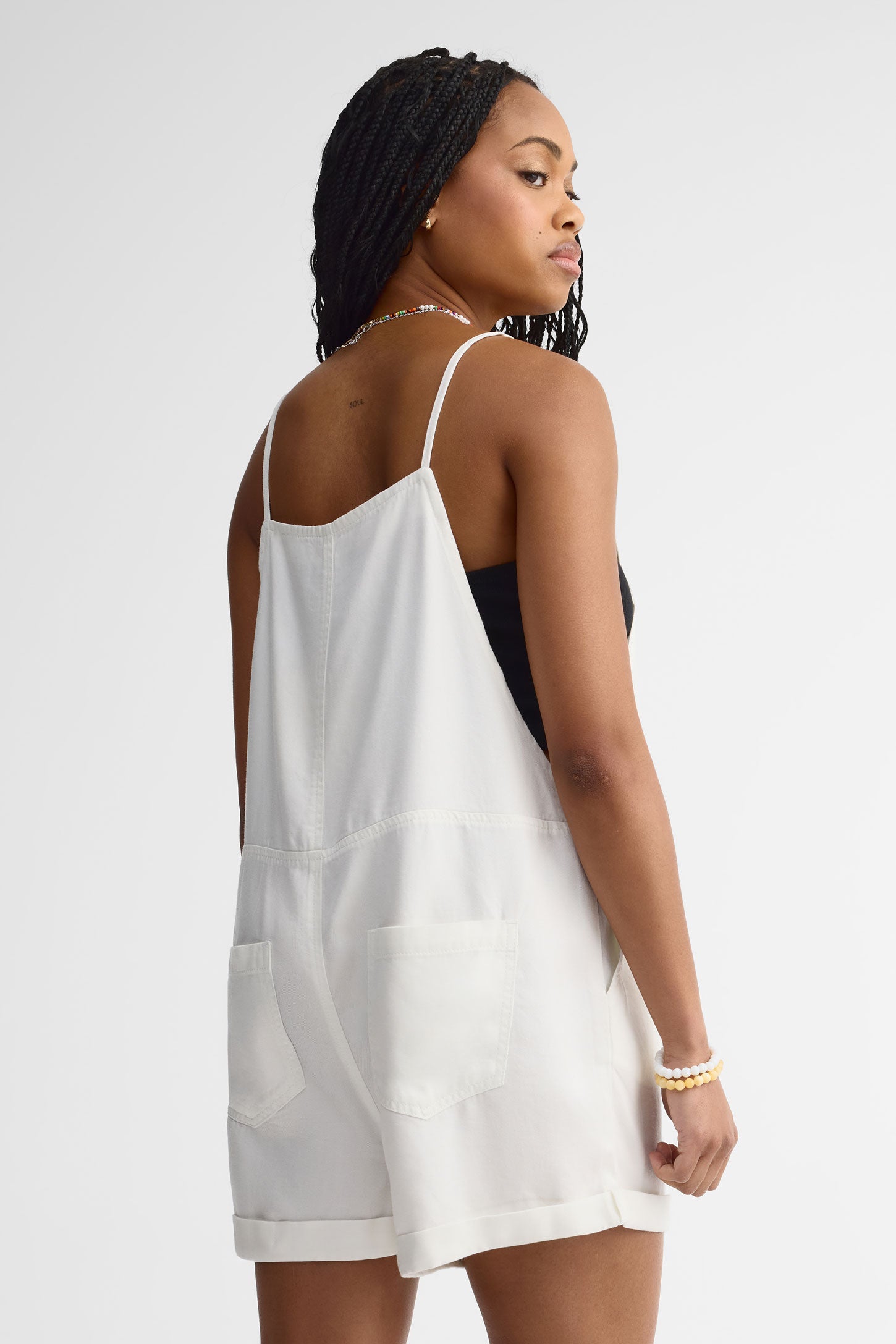 Combi-short ample coton – Femme && BLANC