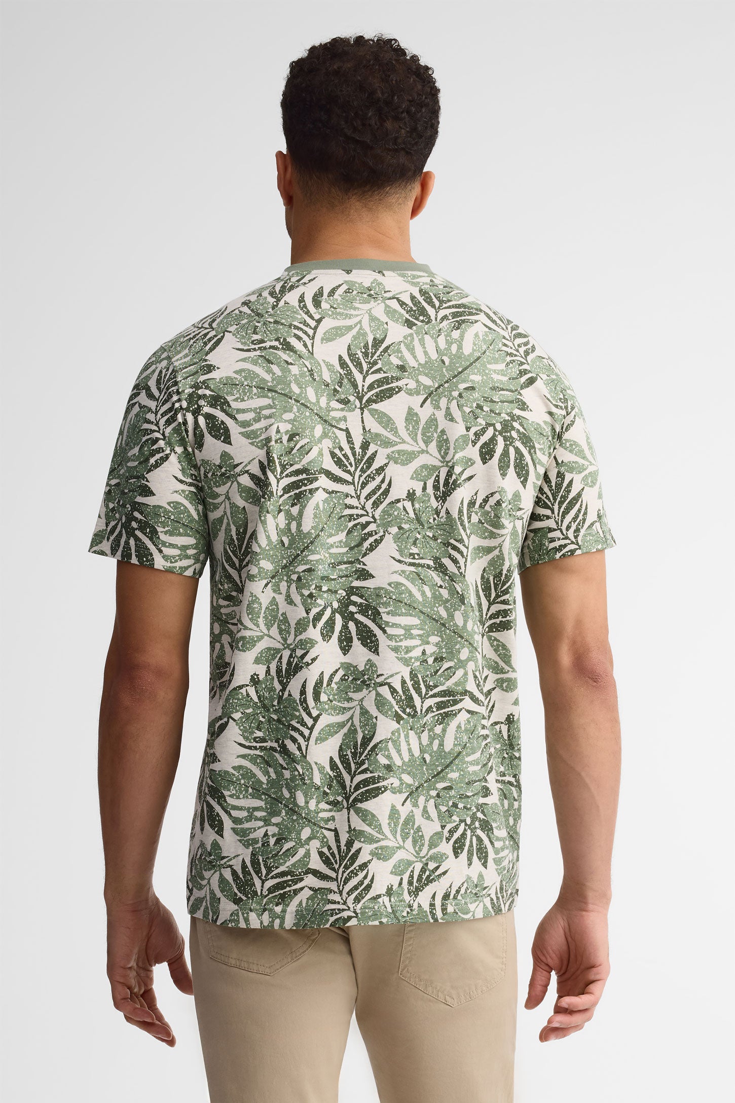 T-shirt col rond coton, 2/30$ - Homme && KAKI/MULTI